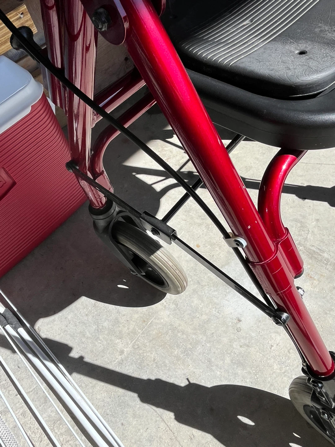 Red Rollator Walker with Seat that fold - photo 3