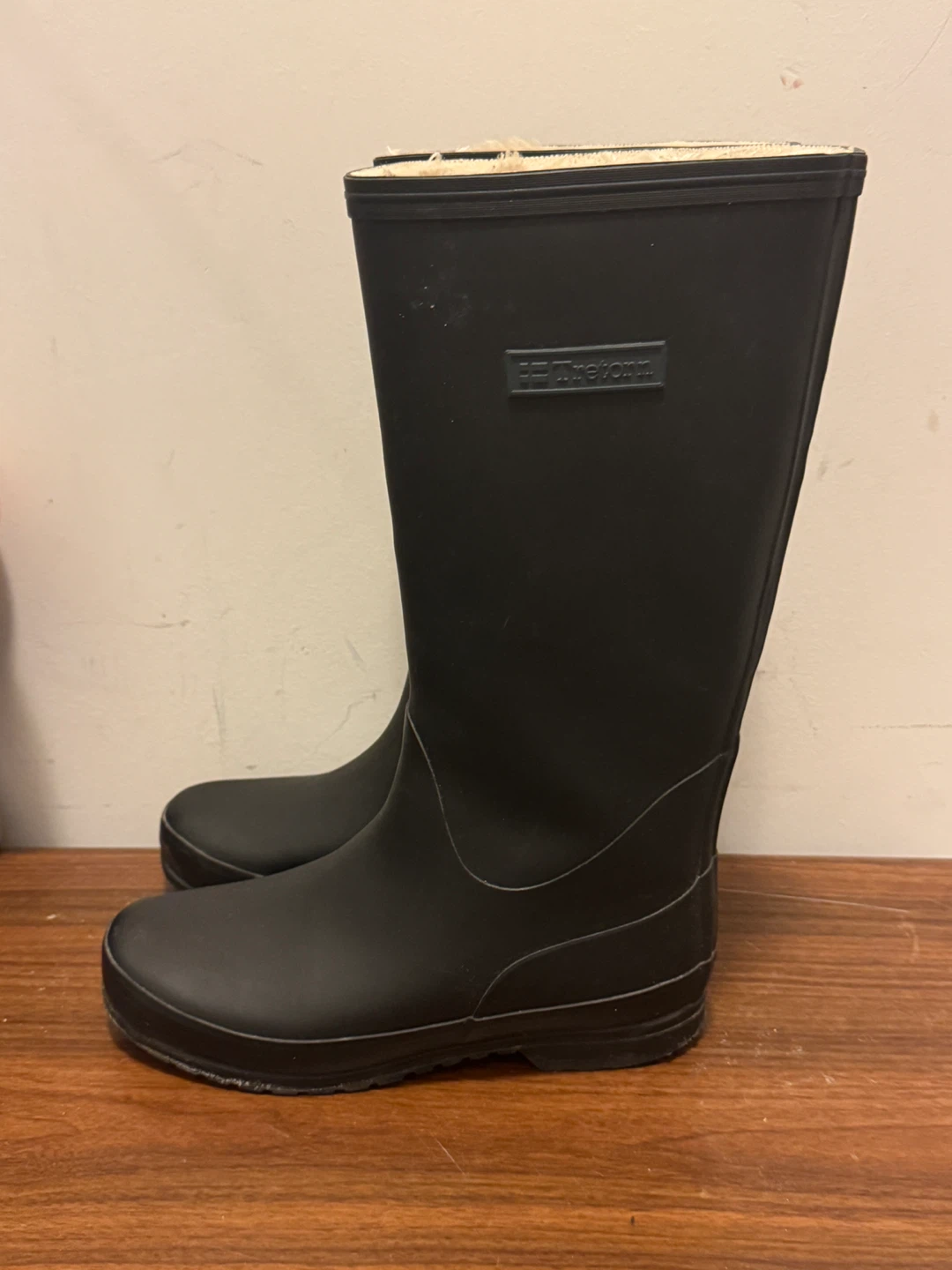 Tretorn Black Rubber Rain Boots with Lining