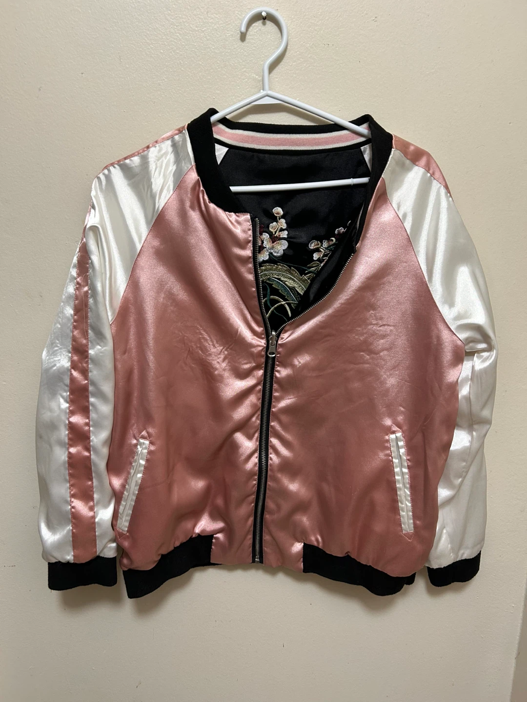 Reversible Satin Embroidered Bomber Jacket - photo 2