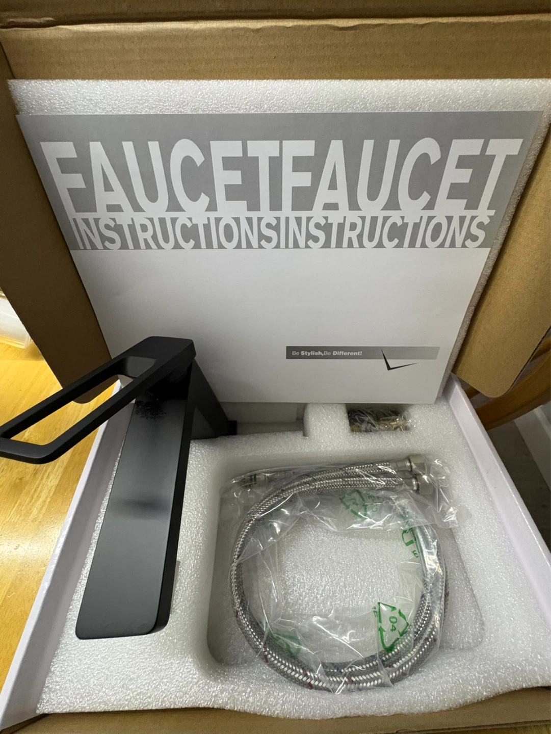 Black Faucet with Hoses