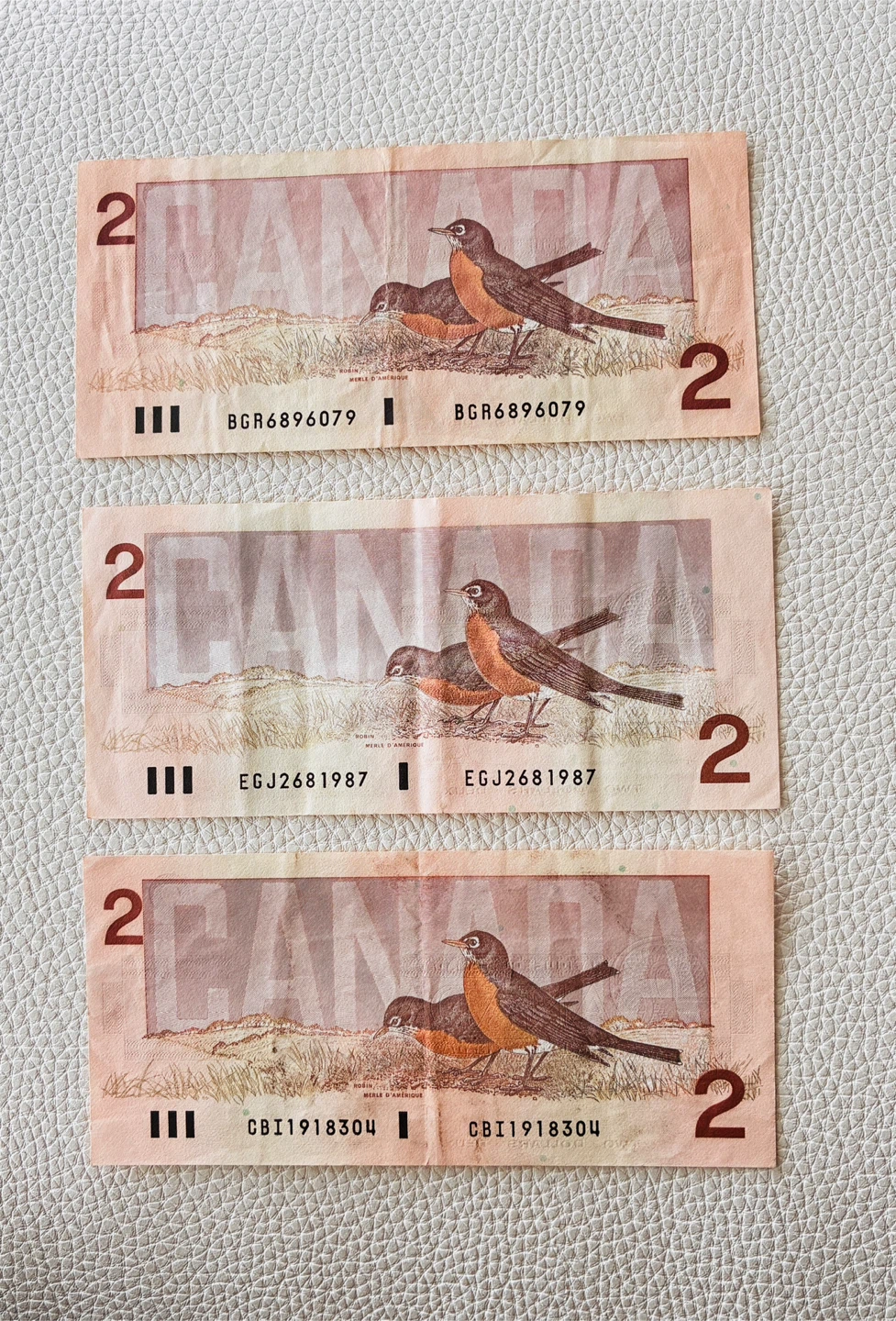 3 x Canada 2 Dollar Bills - 1986 - photo 2