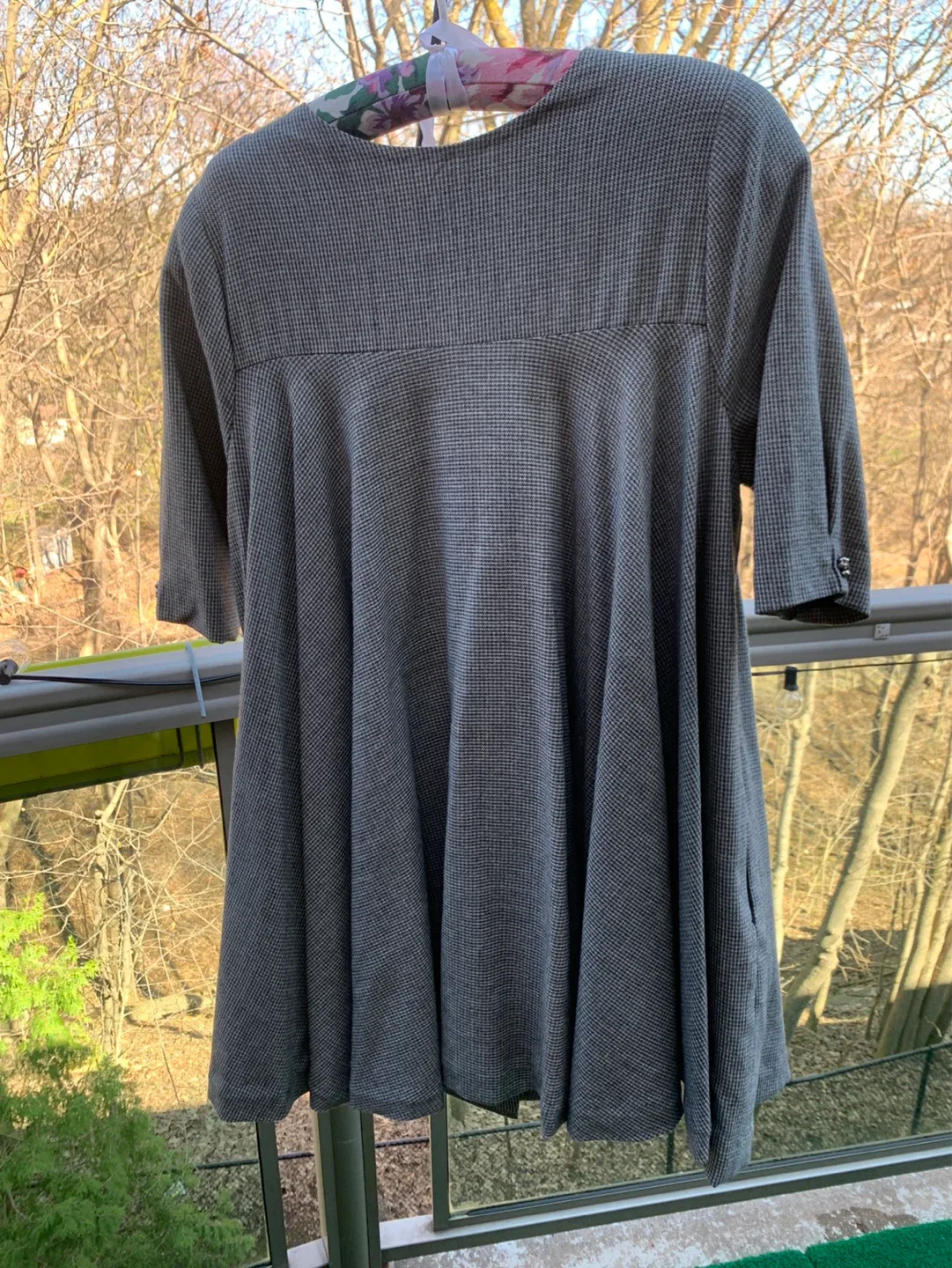 Dress-Miss Davenporte Grey Houndstooth Tunic Top - photo 4