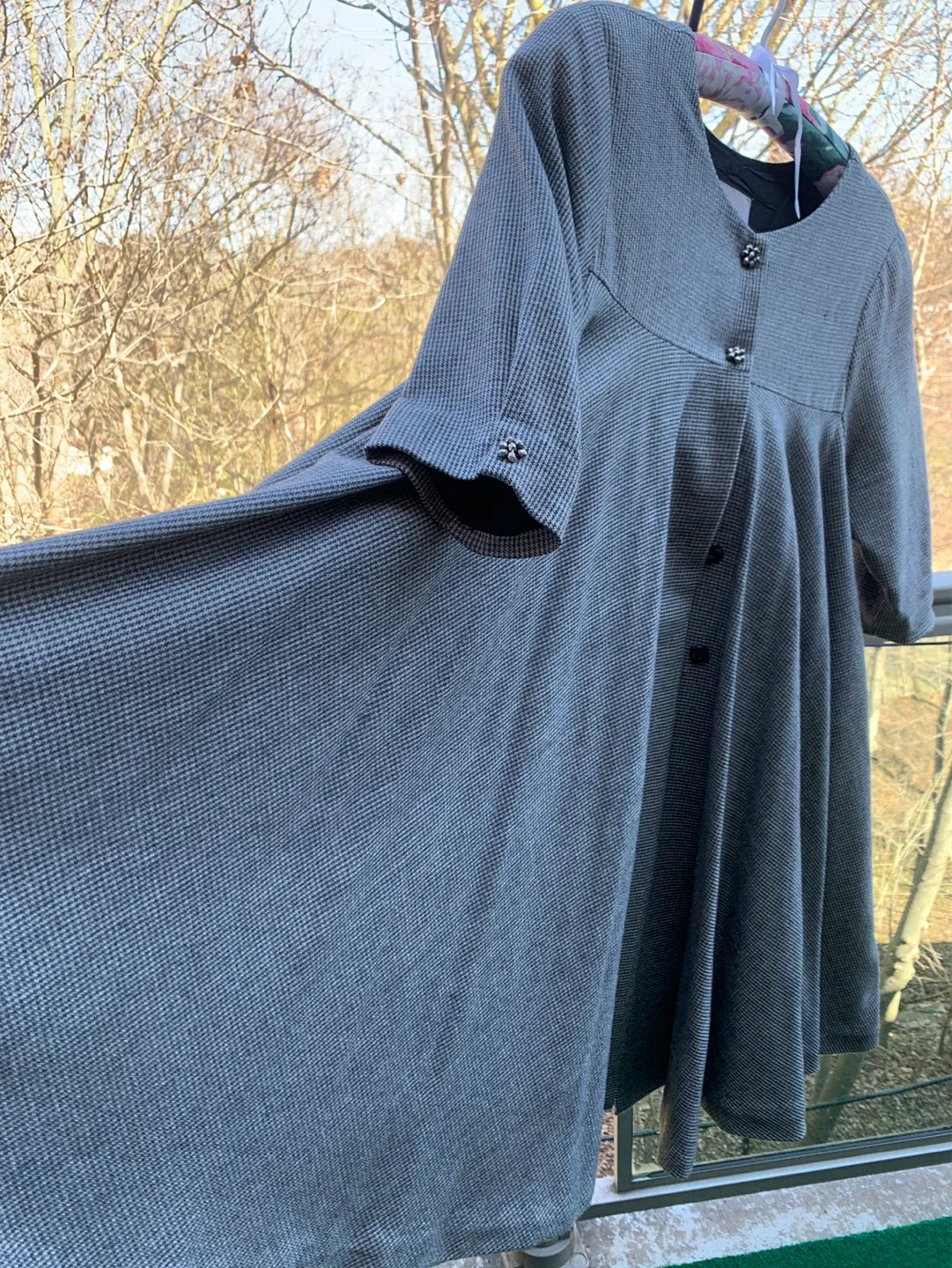 Dress-Miss Davenporte Grey Houndstooth Tunic Top
