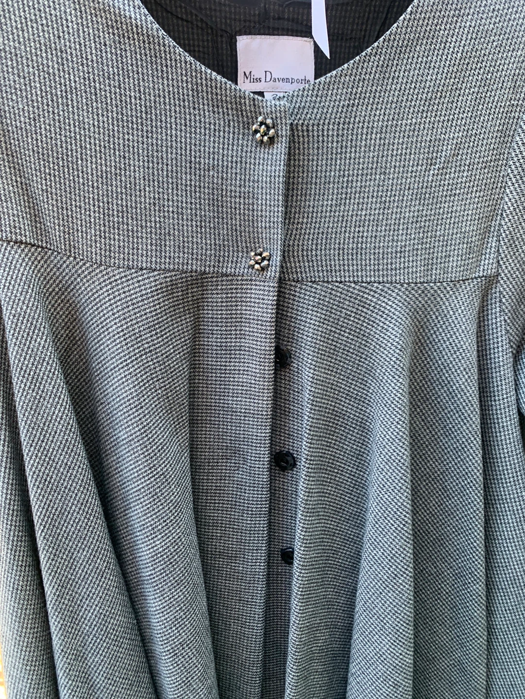 Dress-Miss Davenporte Grey Houndstooth Tunic Top - photo 3