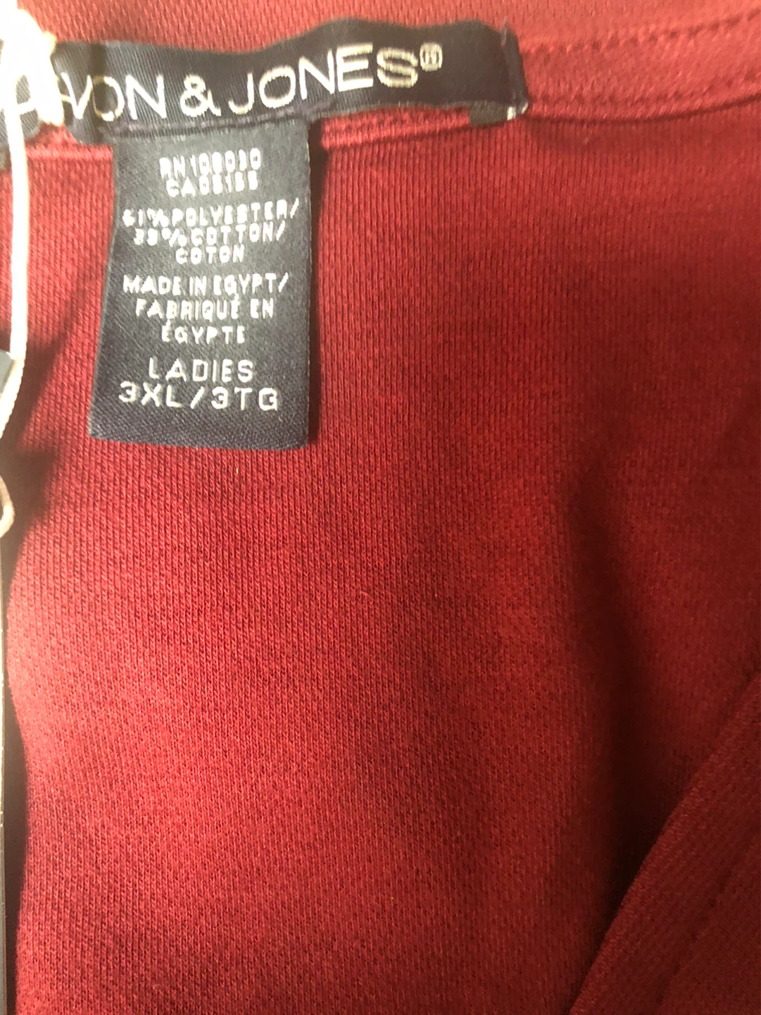 Devon & Jones Ladies V-Neck T-Shirt 3XL Red