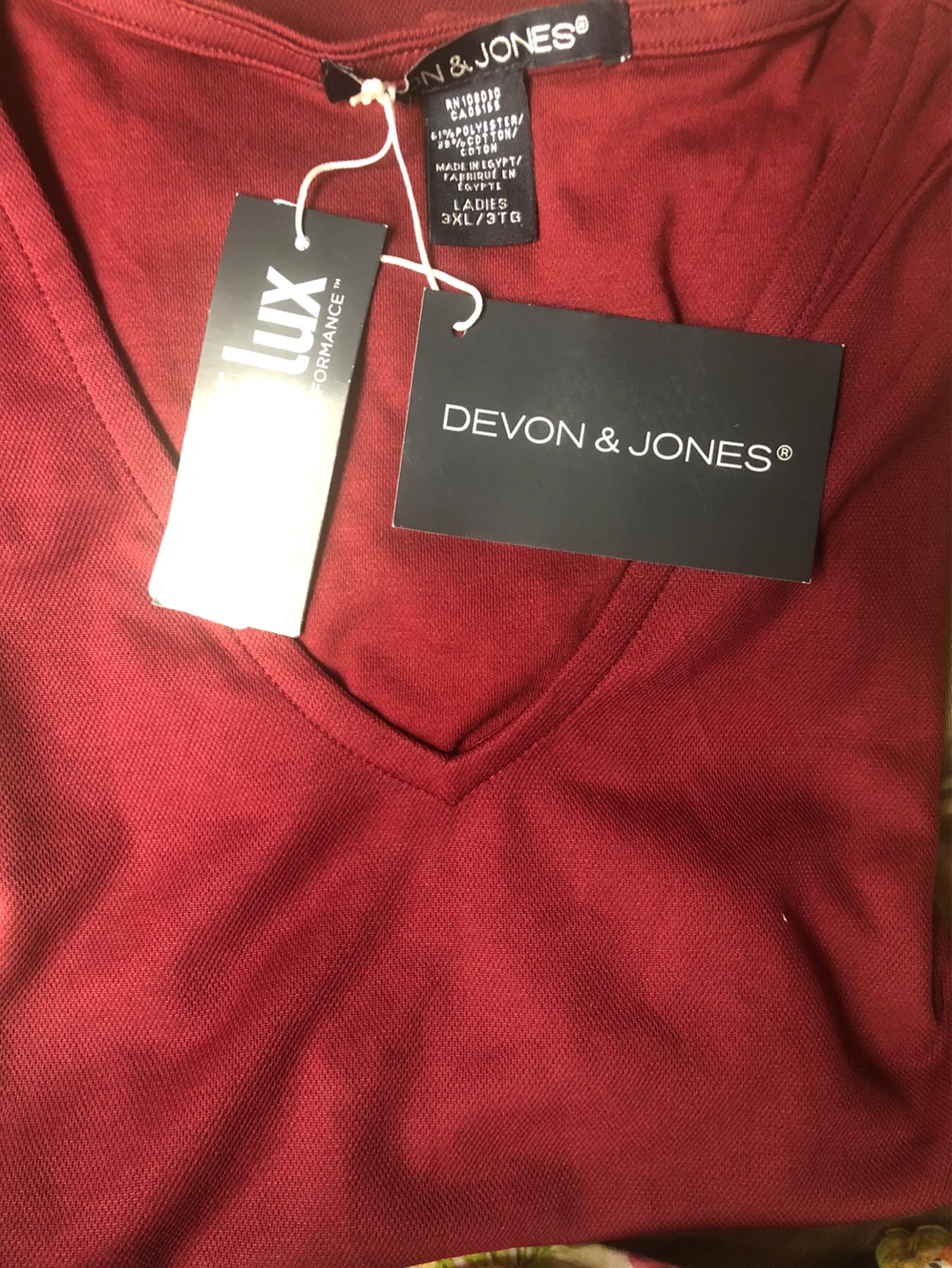 Devon & Jones Ladies V-Neck T-Shirt 3XL Red - photo 2