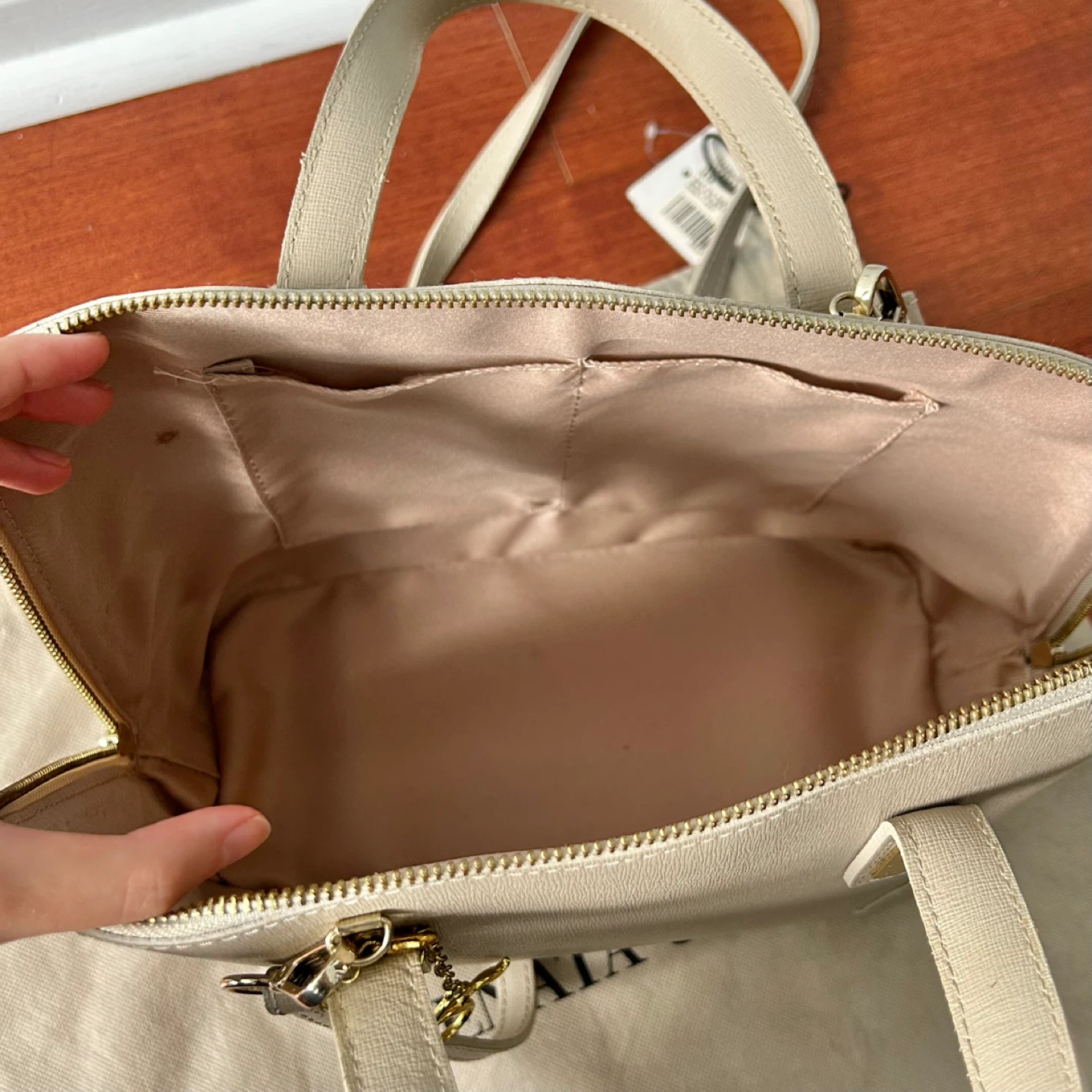 Renata Corsi taupe leather structured handbag - Made in Italy - photo 4