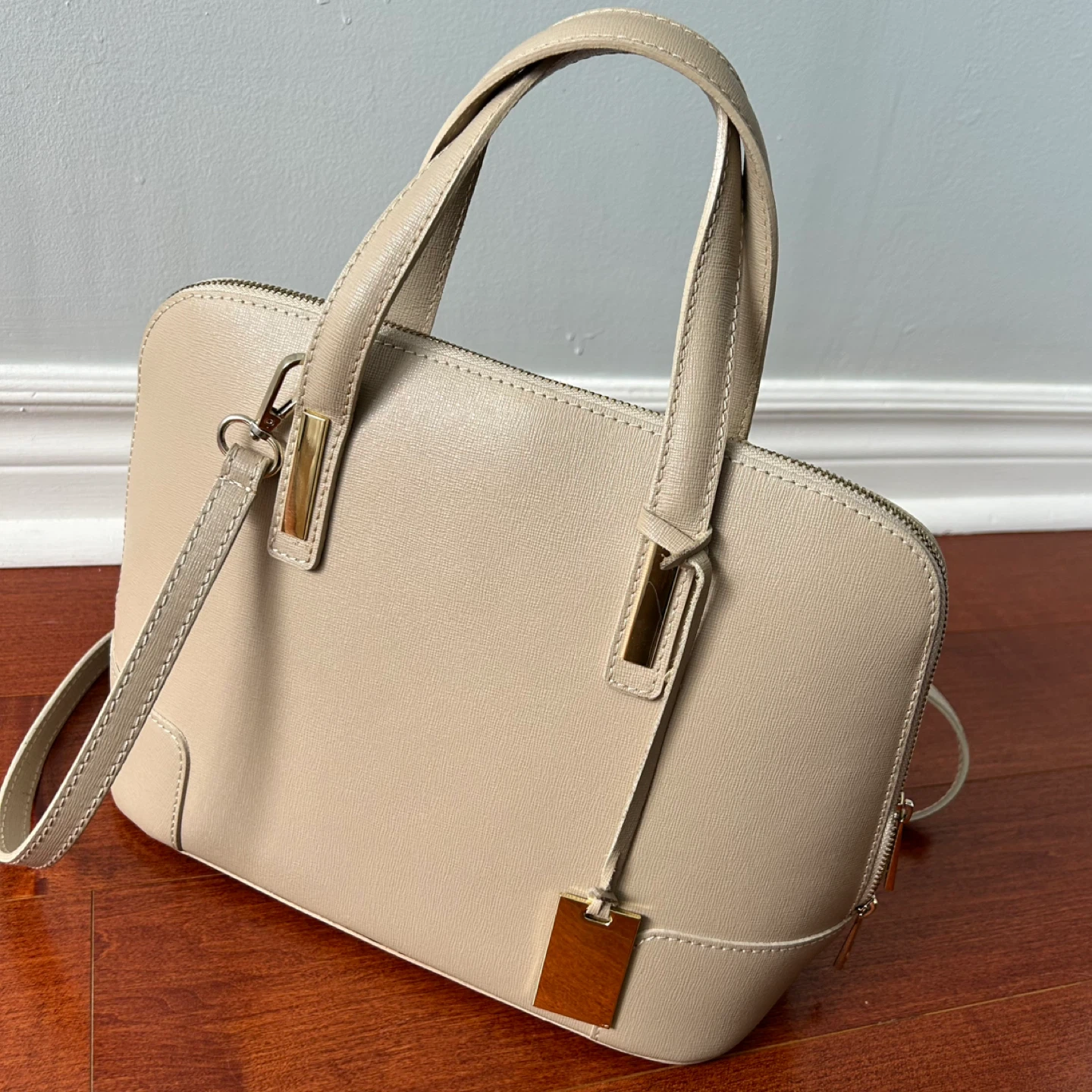 Renata Corsi taupe leather structured handbag - Made in Italy - photo 3