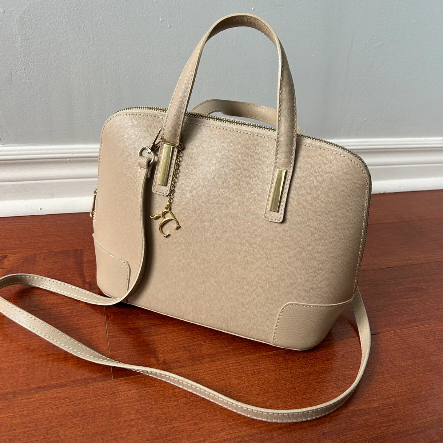 Renata Corsi taupe leather structured handbag - Made in Italy - photo 2