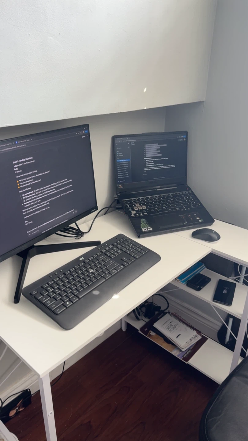White L-Shaped Desk with Storage