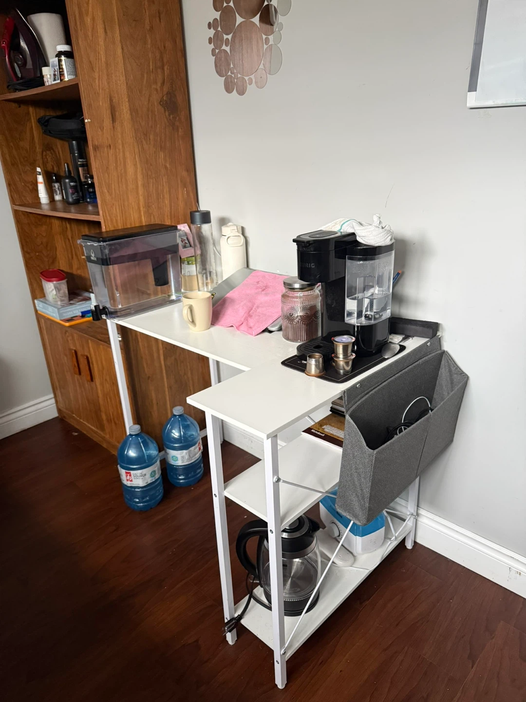 White L-Shaped Desk with Storage - photo 4