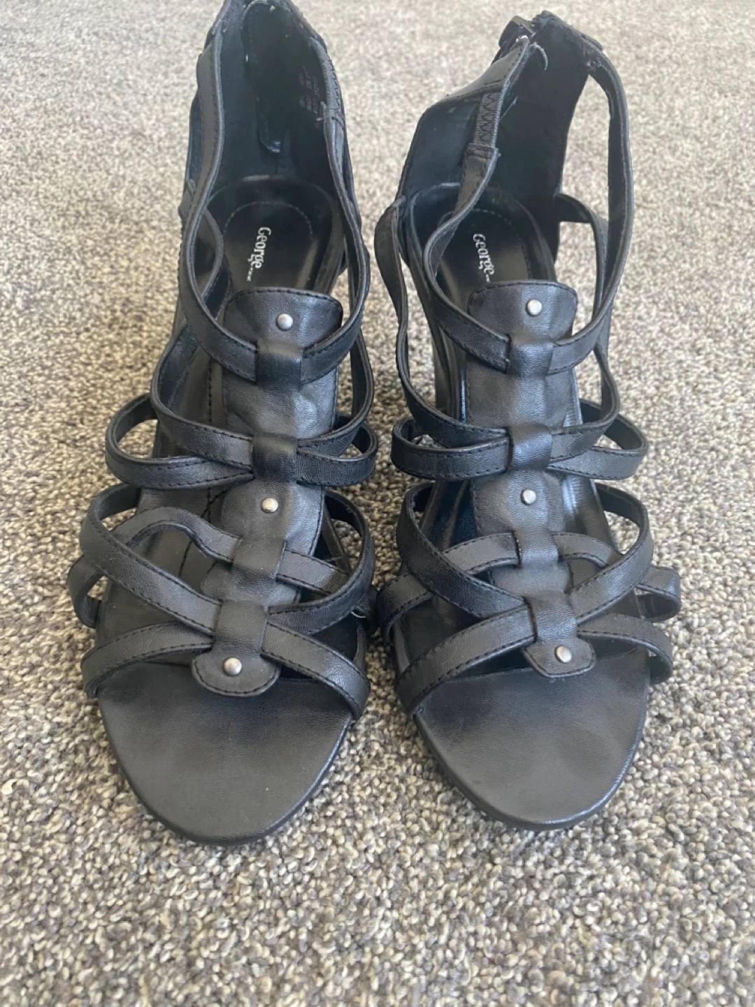 George Black Gladiator Style Heels