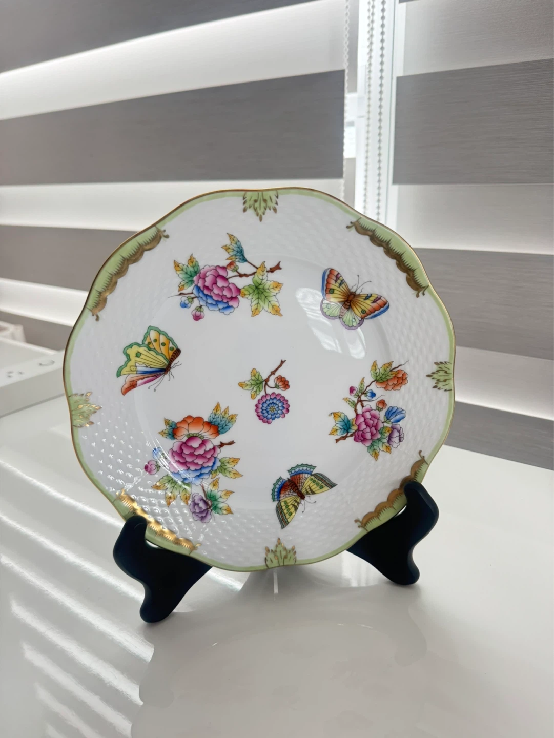 Decorative Plate with Butterflies and Flowers