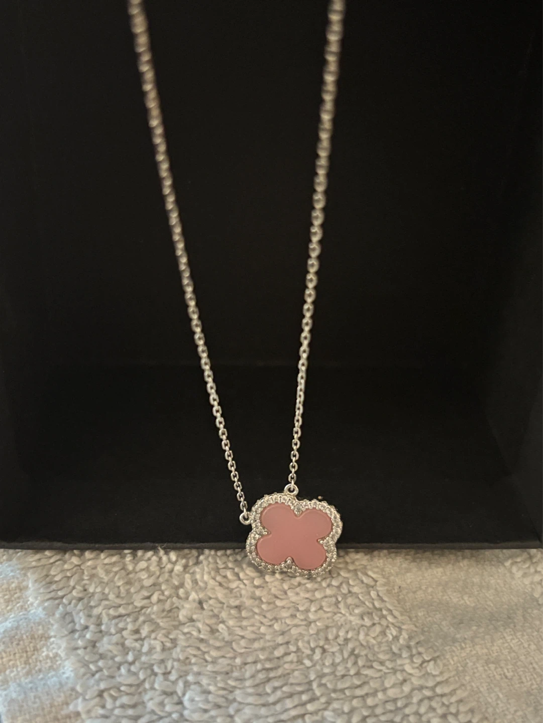 Rachel Zoey Pink clover necklace