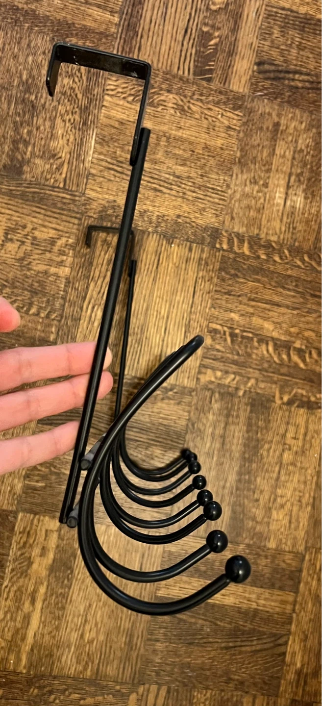 Black 6-Hook Over-the-Door Rack - photo 2