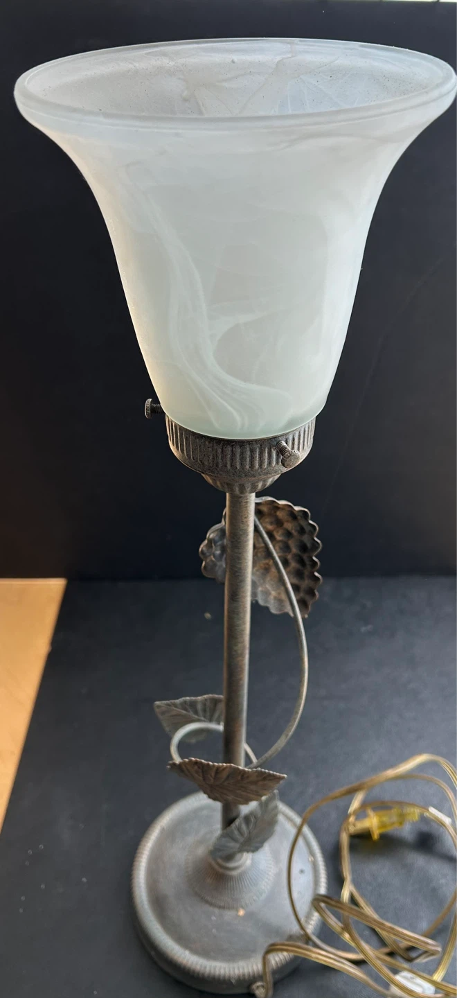 Decorative Table Lamp with Swirl Glass Shade - photo 2