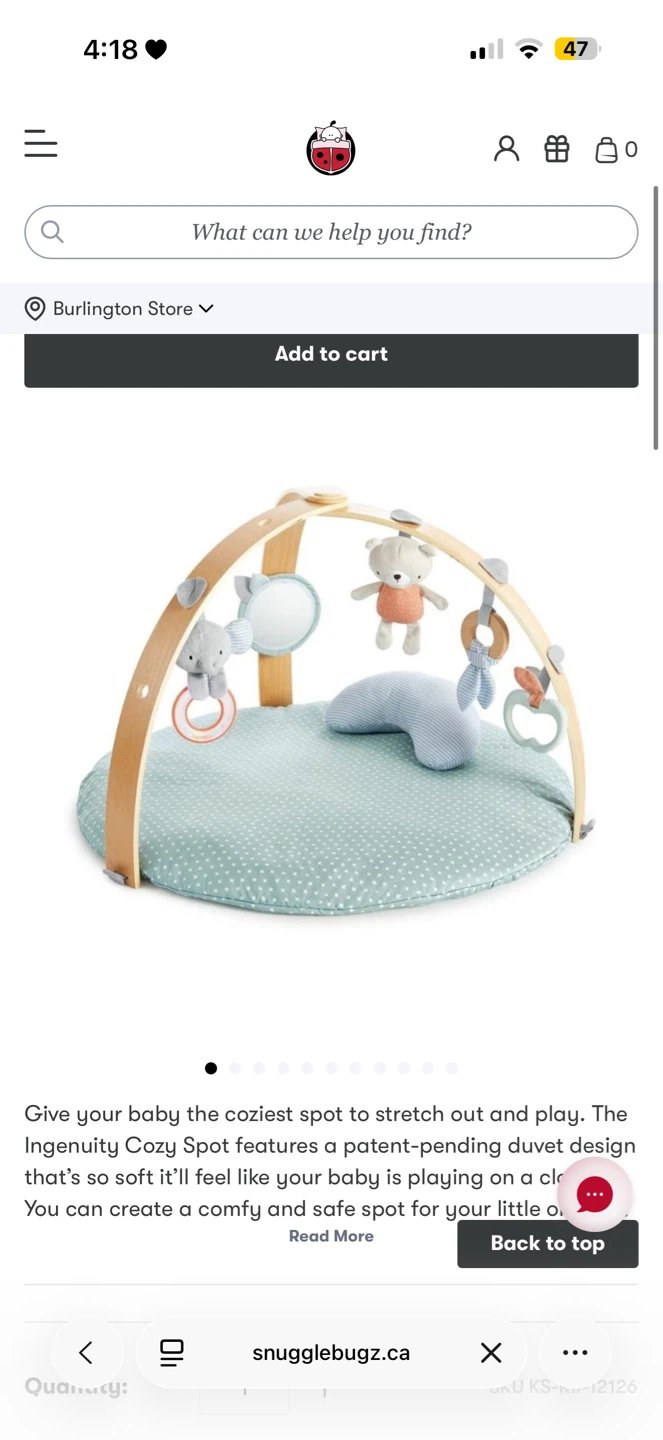 Ingenuity Cozy Spot Play Gym