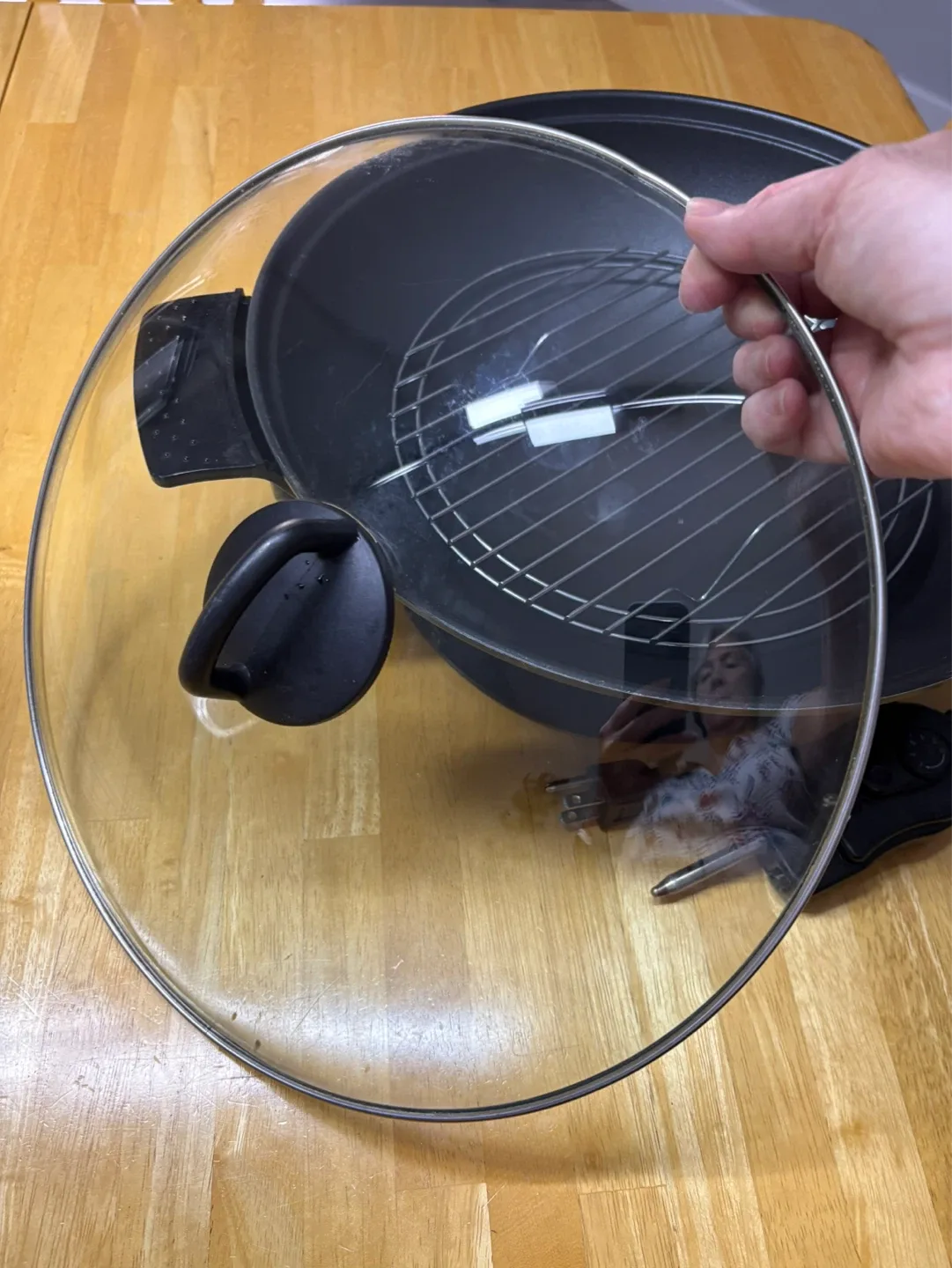 Electric Wok with Steaming Rack and Glass Lid - photo 4