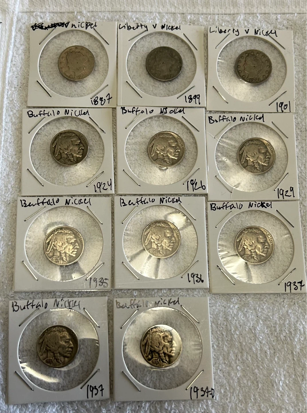Collection of 11 Buffalo Nickels and Liberty V Nickels