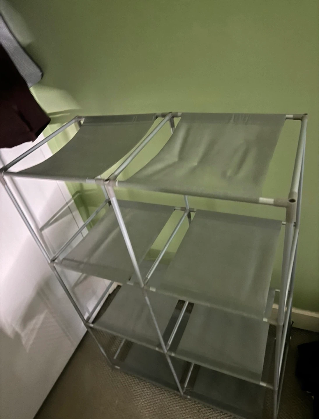 Plastic Grey 4-Tier Fabric Shelf Unit - photo 2