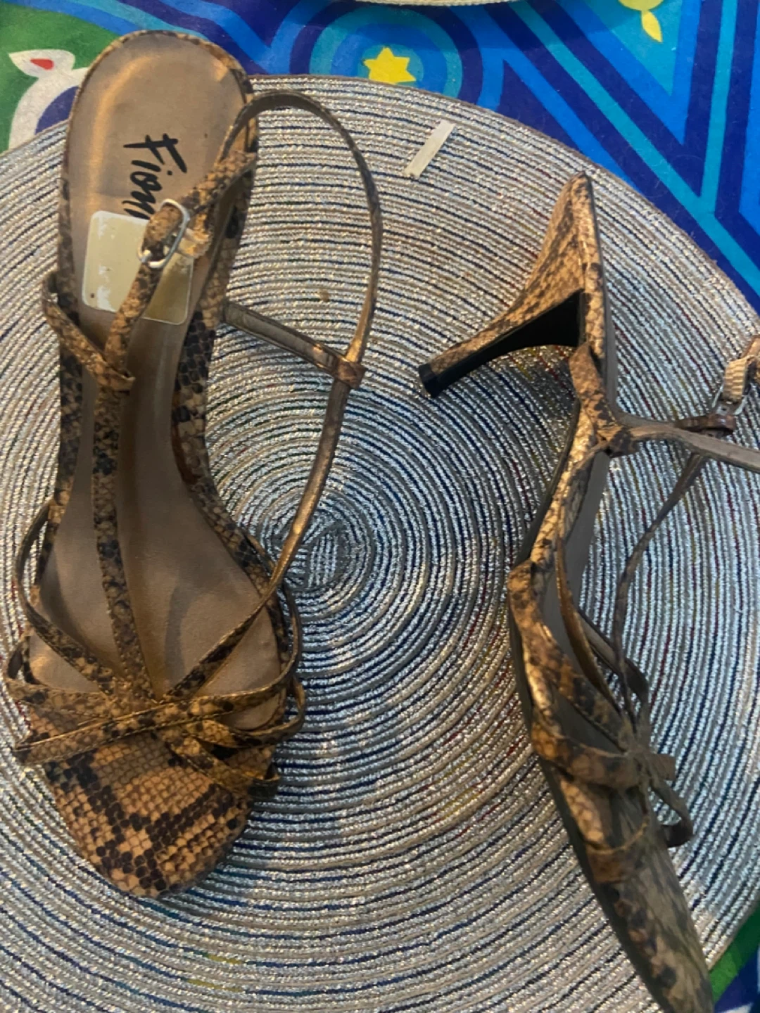 Fioni Women's Strappy Heeled Sandals - Snakeskin Print - photo 2