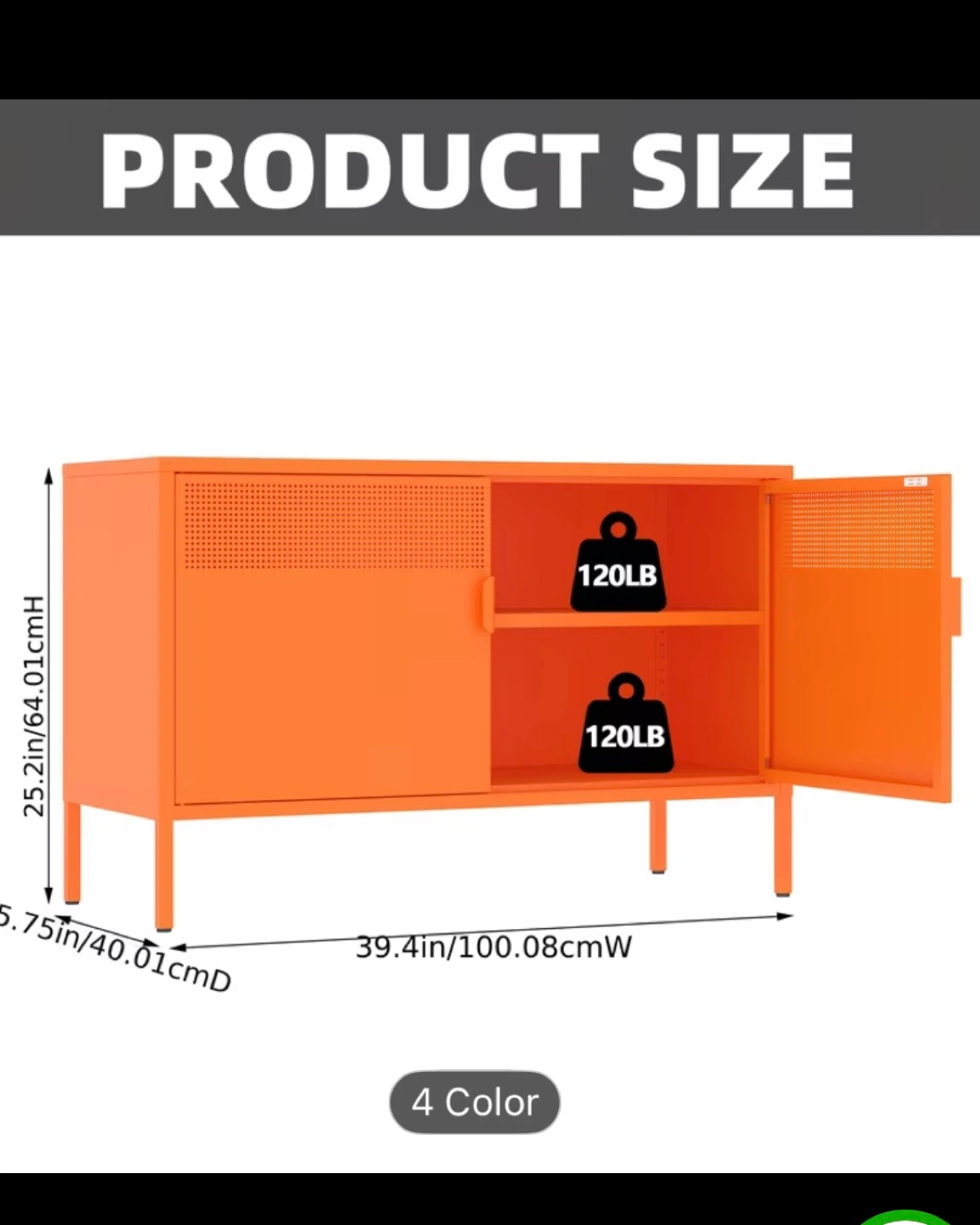Metal 2-Door Storage Cabinet - photo 3
