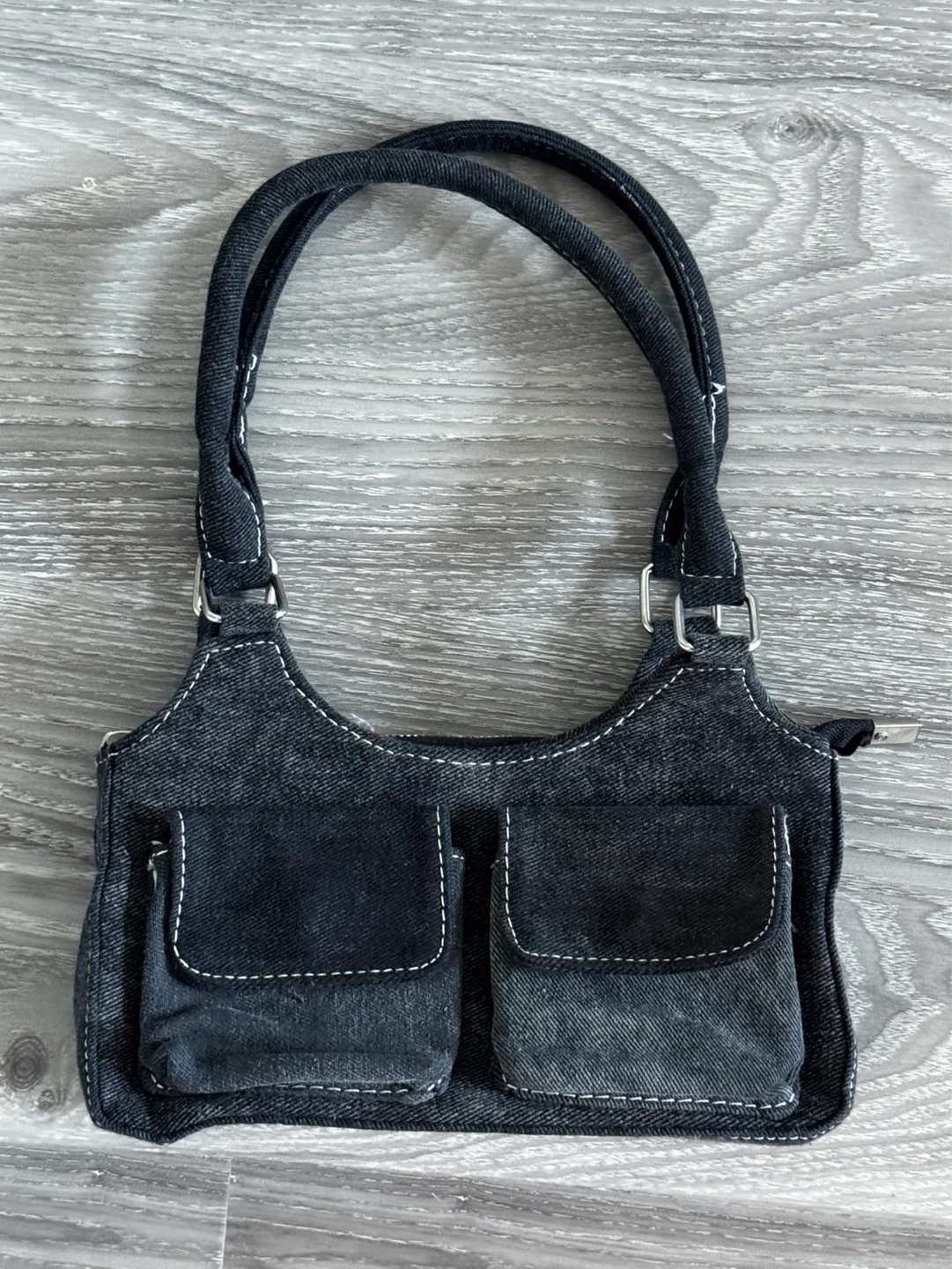 Black Denim Shoulder Bag