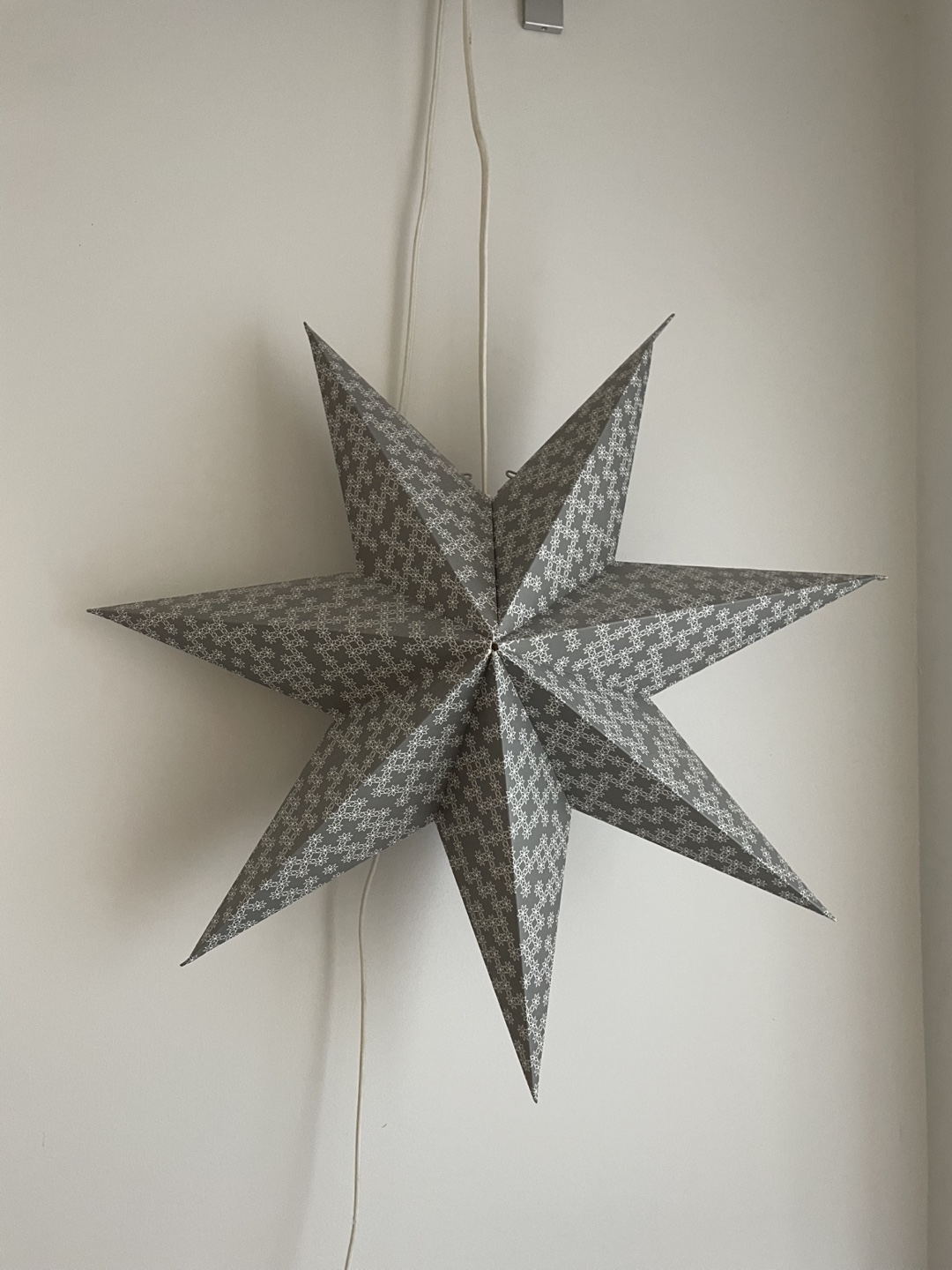 Paper Star Lantern - Grey Pattern