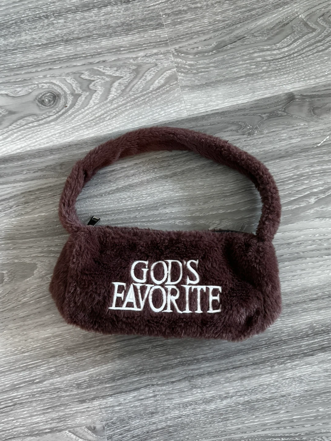 Praying God's Favorite Faux Fur Handbag