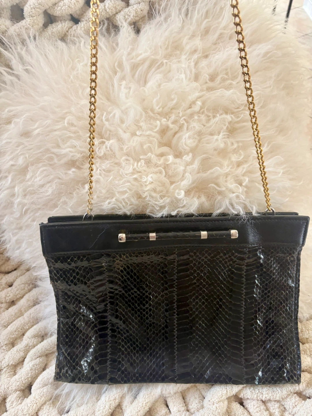 Vintage: Jane Shilton Genuine Snakeskin Shoulder Bag - photo 3