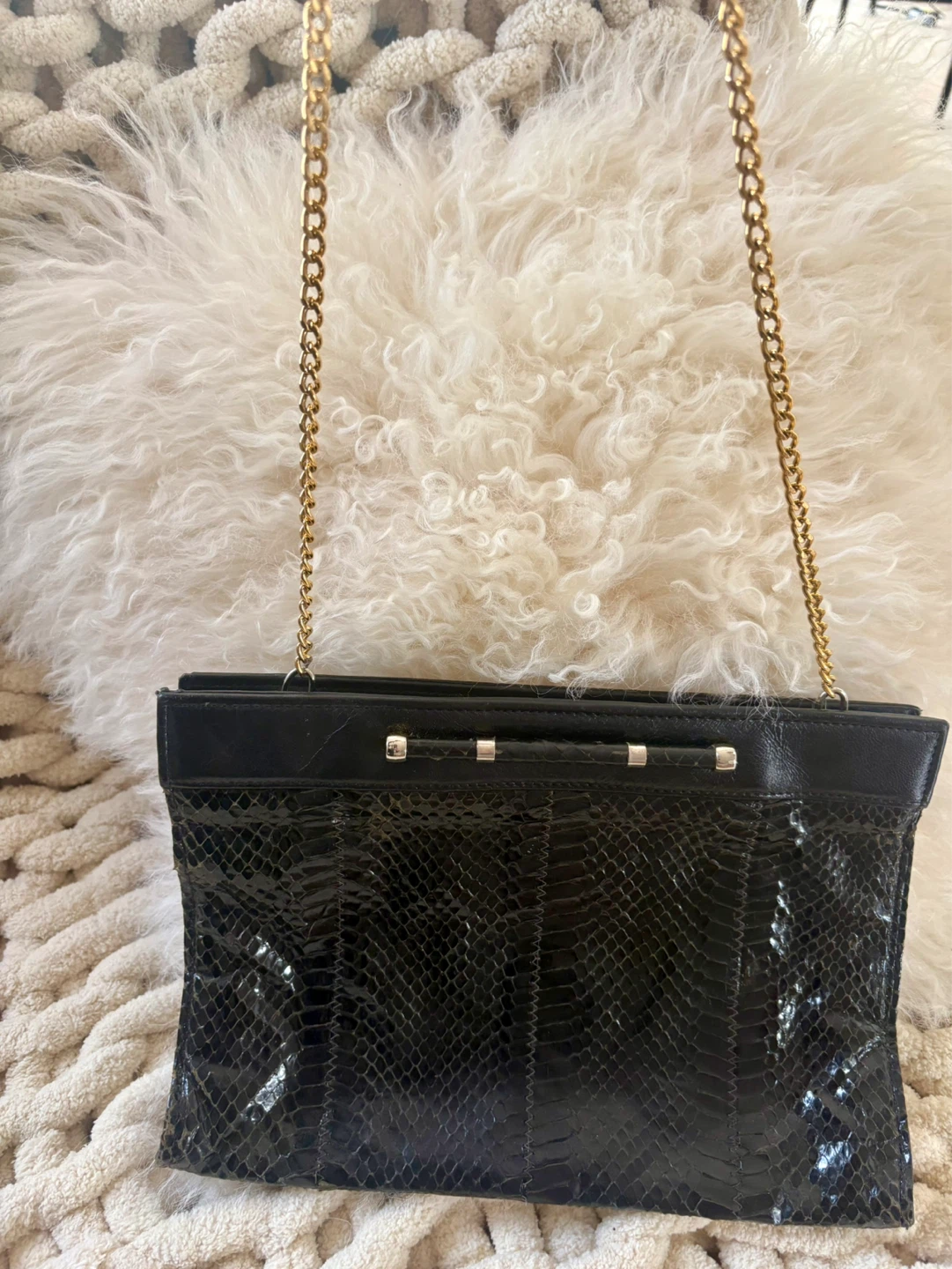 Vintage: Jane Shilton Genuine Snakeskin Shoulder Bag