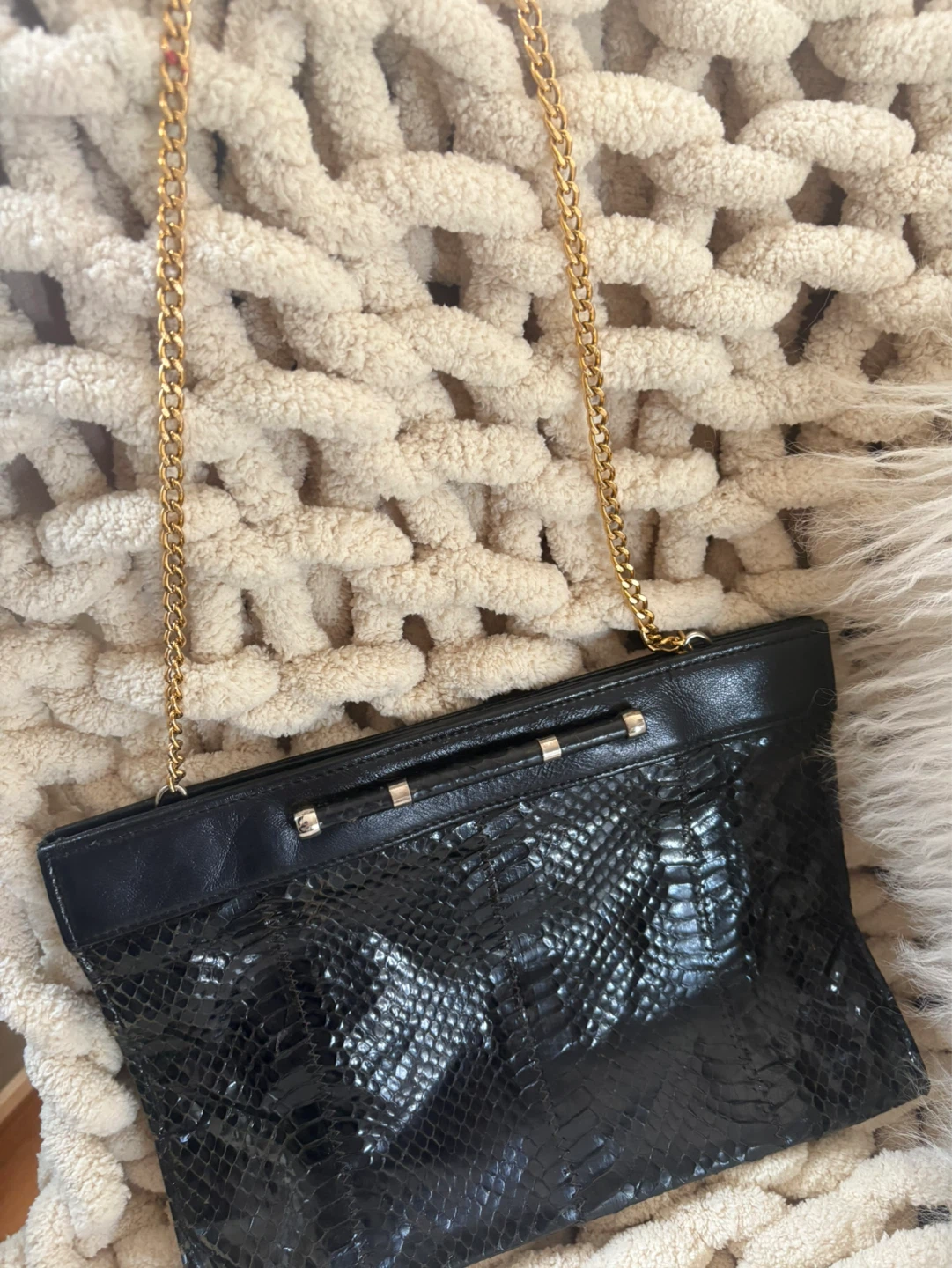 Vintage: Jane Shilton Genuine Snakeskin Shoulder Bag - photo 2