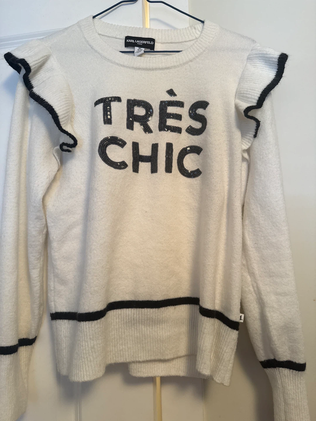 Karl Lagerfeld "Trés Chic" Sequin Sweater
