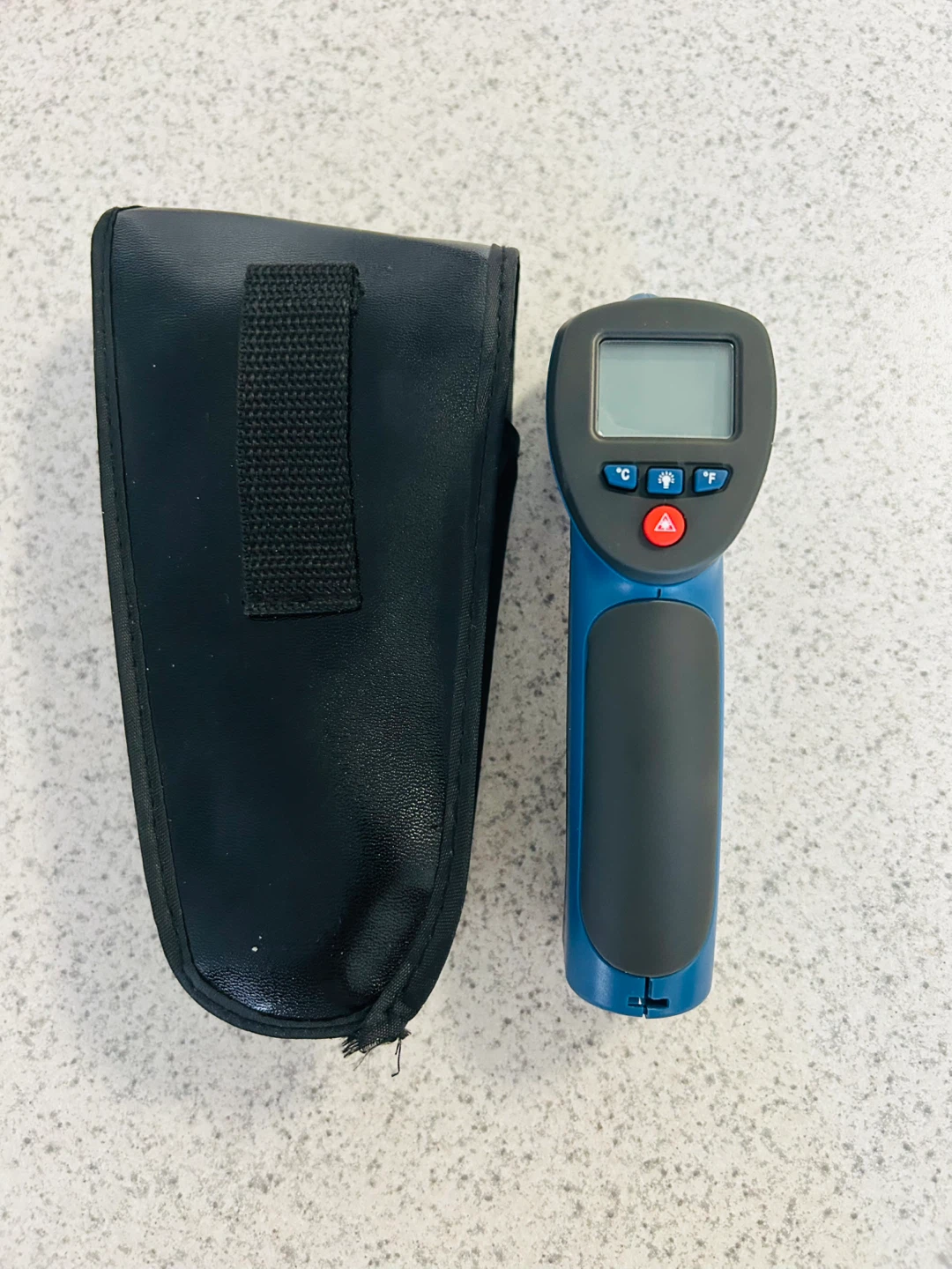 Blue Digital Infrared Thermometer with Case