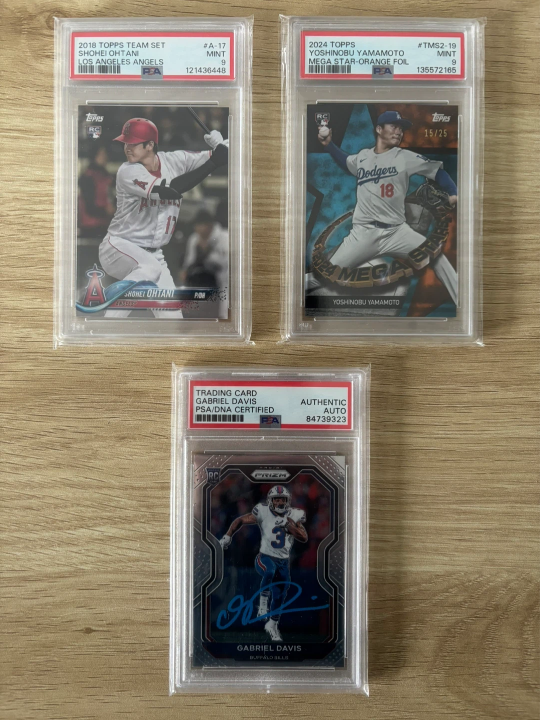 2018 Shohei Ohtani RC, 2024 Yoshinobu Yamamoto, Gabe Davis Auto