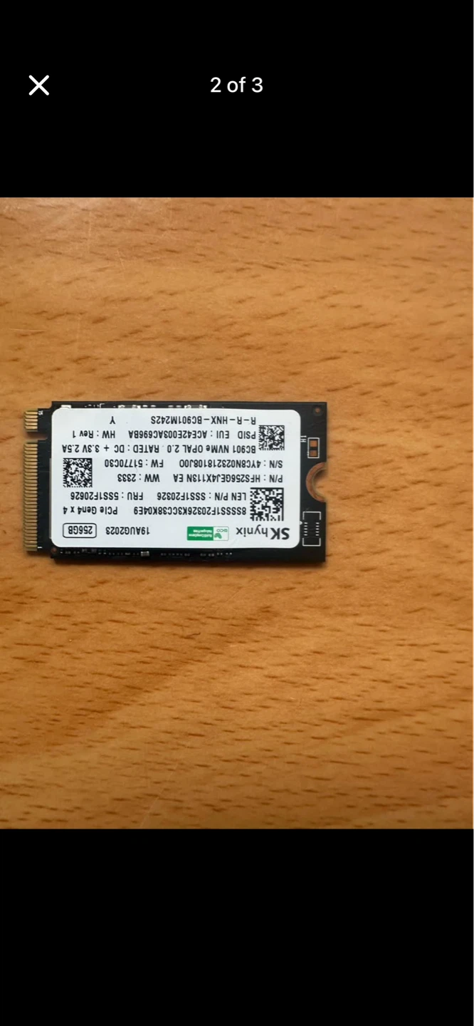 SK Hynix 256GB NVMe SSD M.2