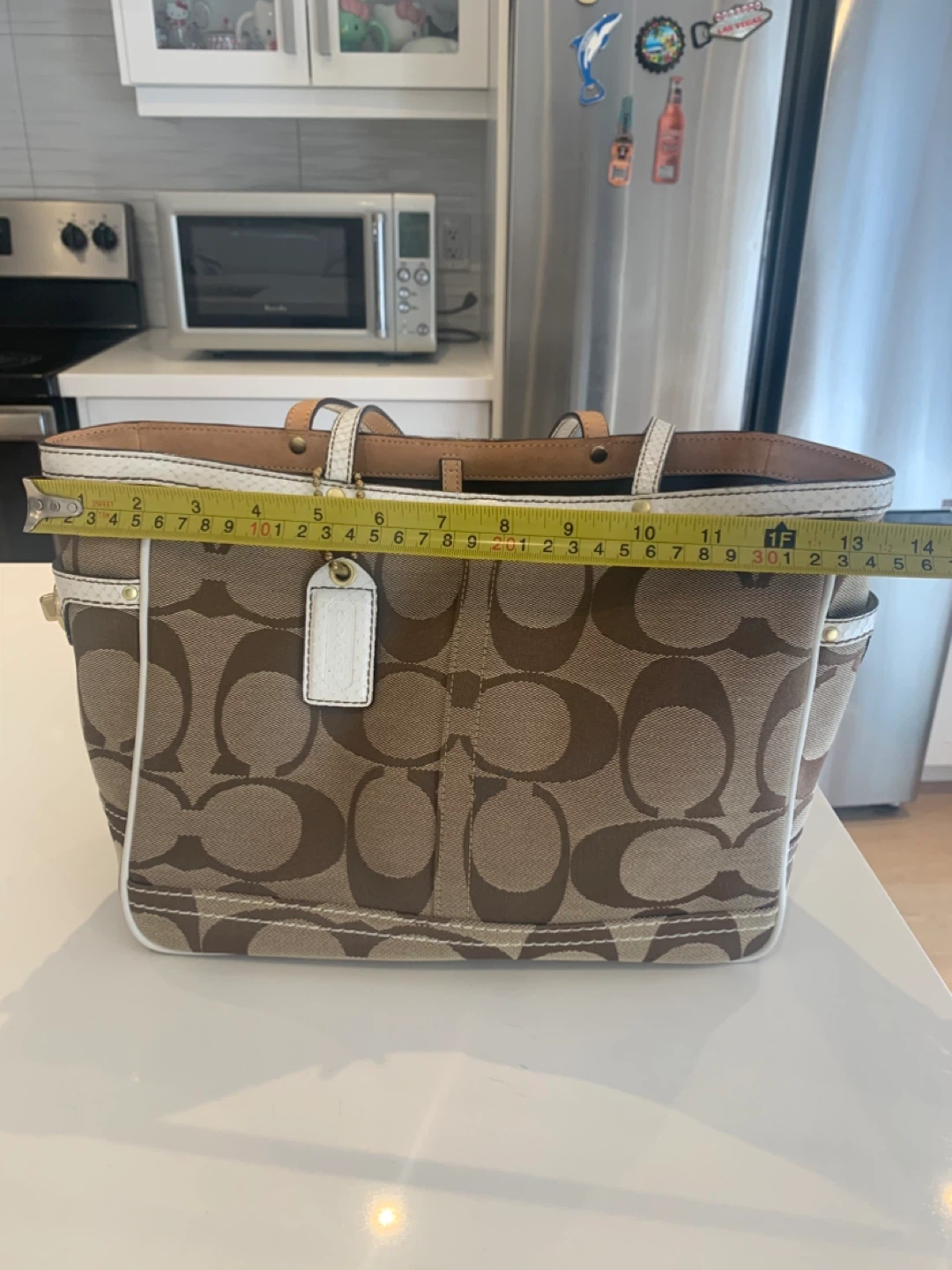 💛 Price Firm New Coach Signature Turnlock Python Tote Bag 💛 - photo 4