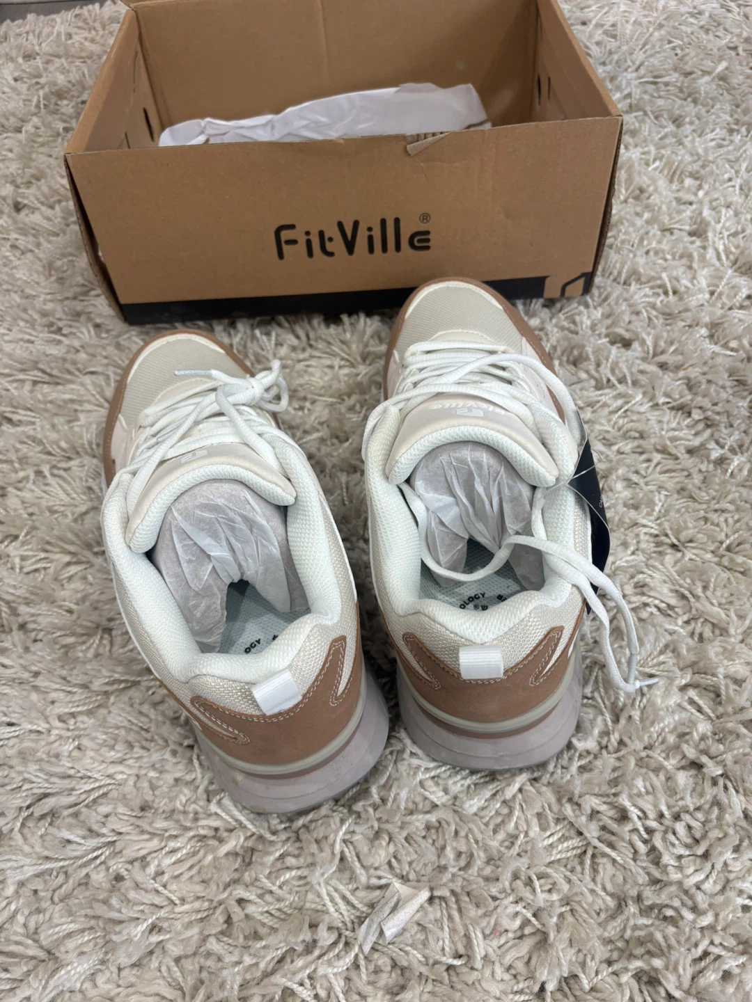 FitVille Women's Running Shoes - White/Brown - photo 2