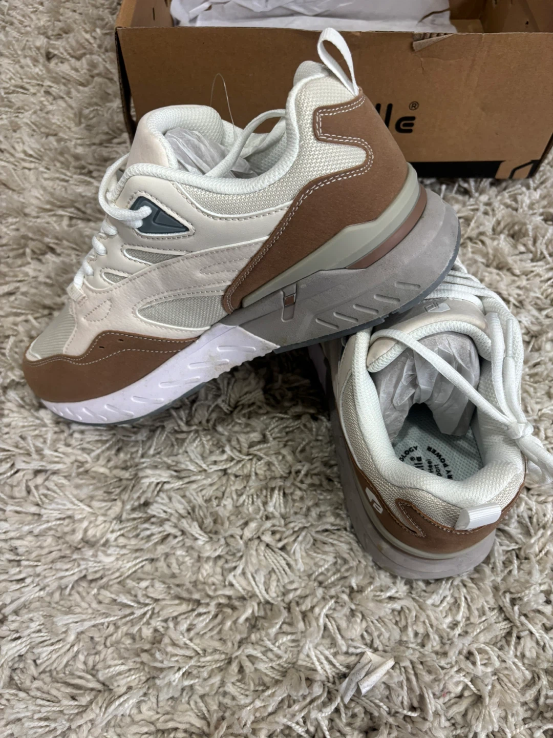 FitVille Women's Running Shoes - White/Brown - photo 3
