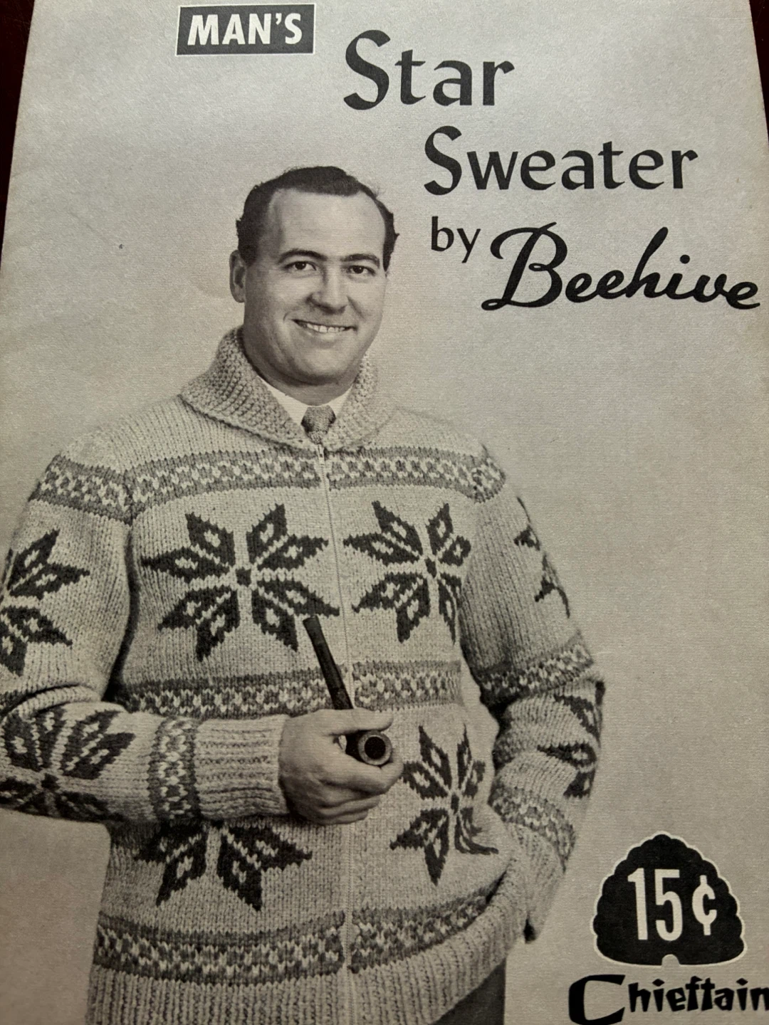 Pattern star Sweater mens Vintage Chieftain Knitting Pattern - photo 5