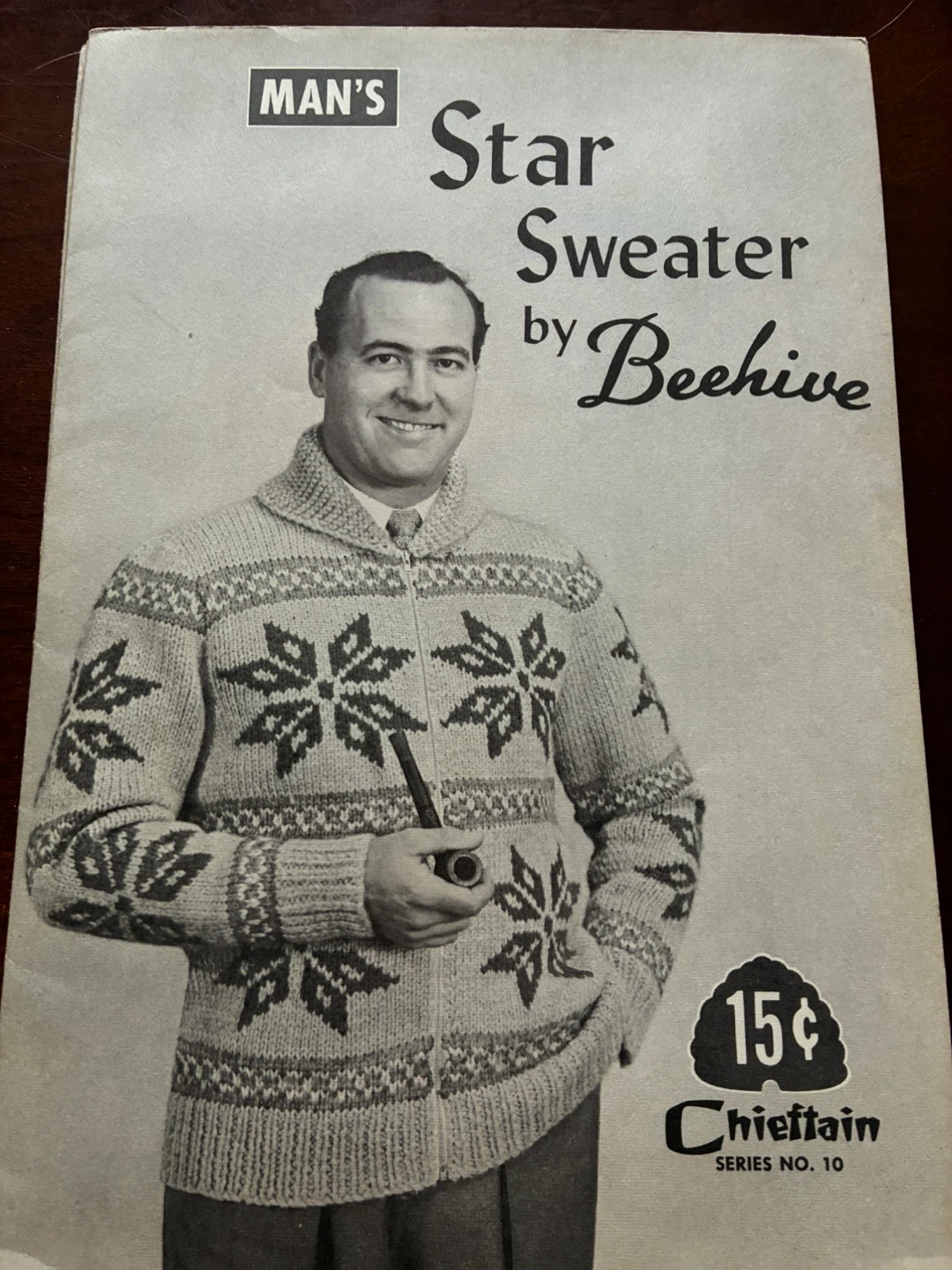 Pattern star Sweater mens Vintage Chieftain Knitting Pattern
