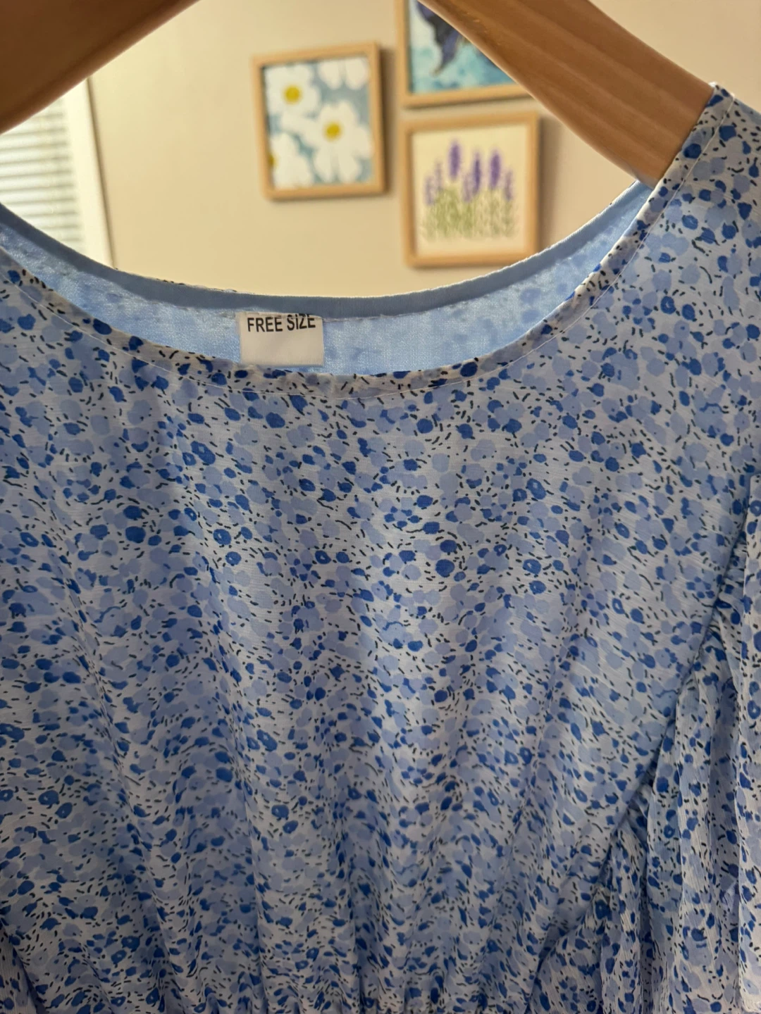 Blue Floral Maxi Dress - Free Size - photo 4