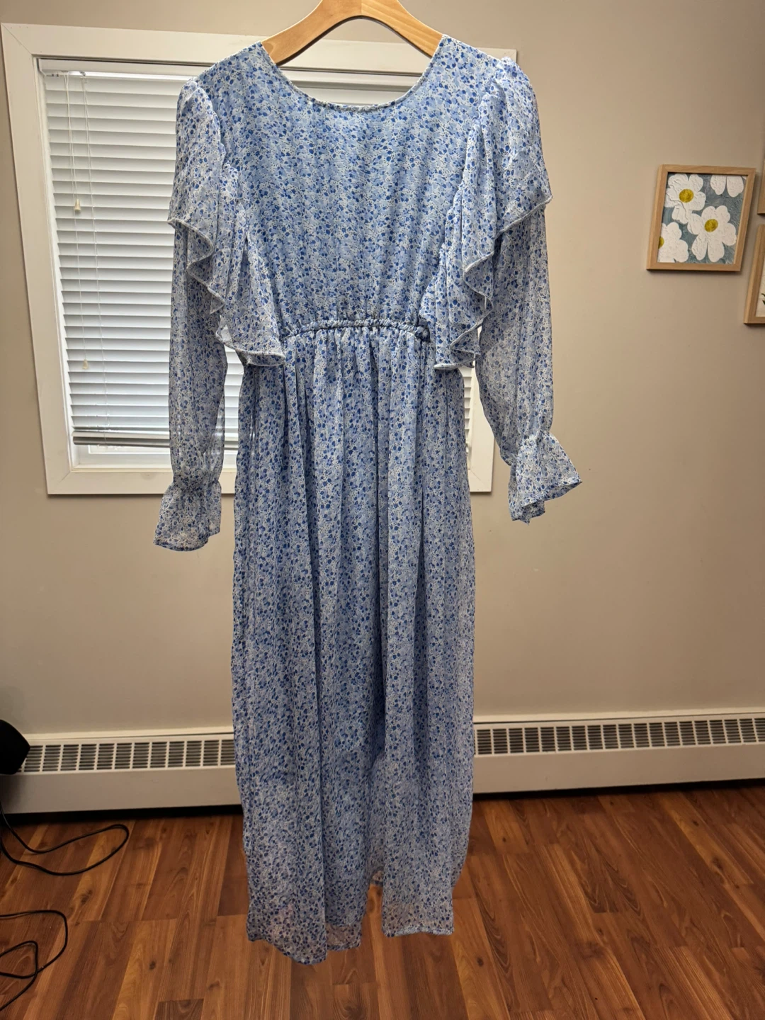 Blue Floral Maxi Dress - Free Size - photo 2