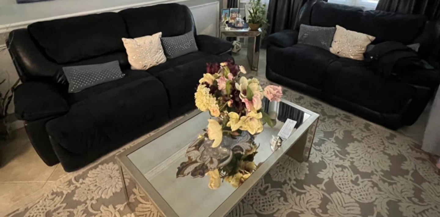 Black Reclining Loveseat - photo 5