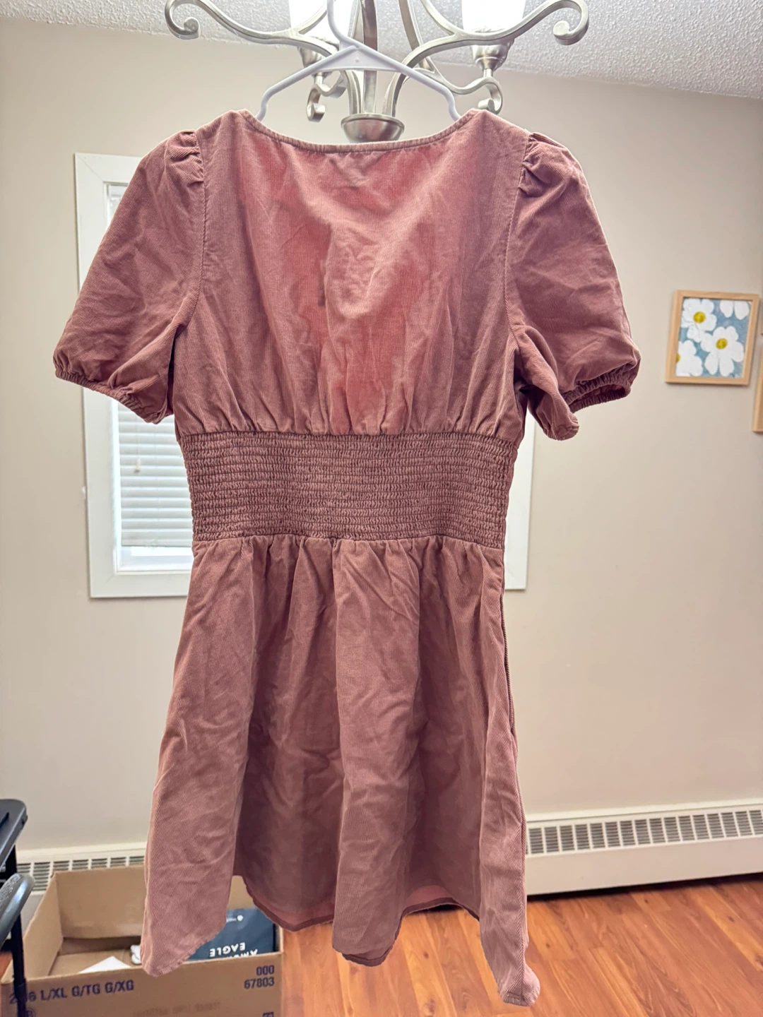 American Eagle Pink Corduroy Smocked Dress - Size S - photo 3
