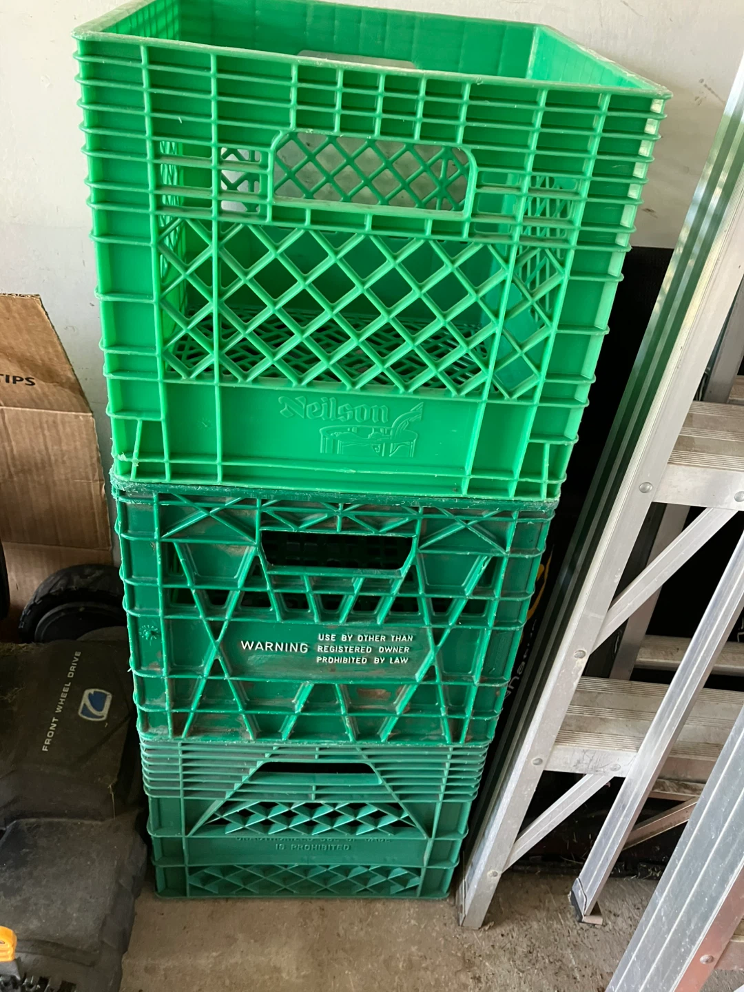 Green Neilson Milk Crates (Set of 2)