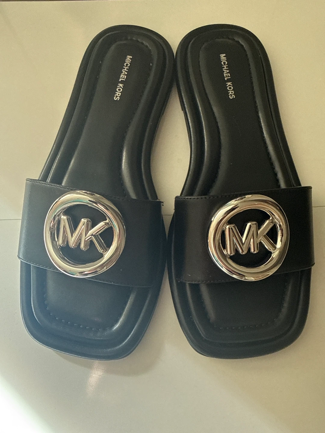 Michael Kors Black MK Slide Sandals