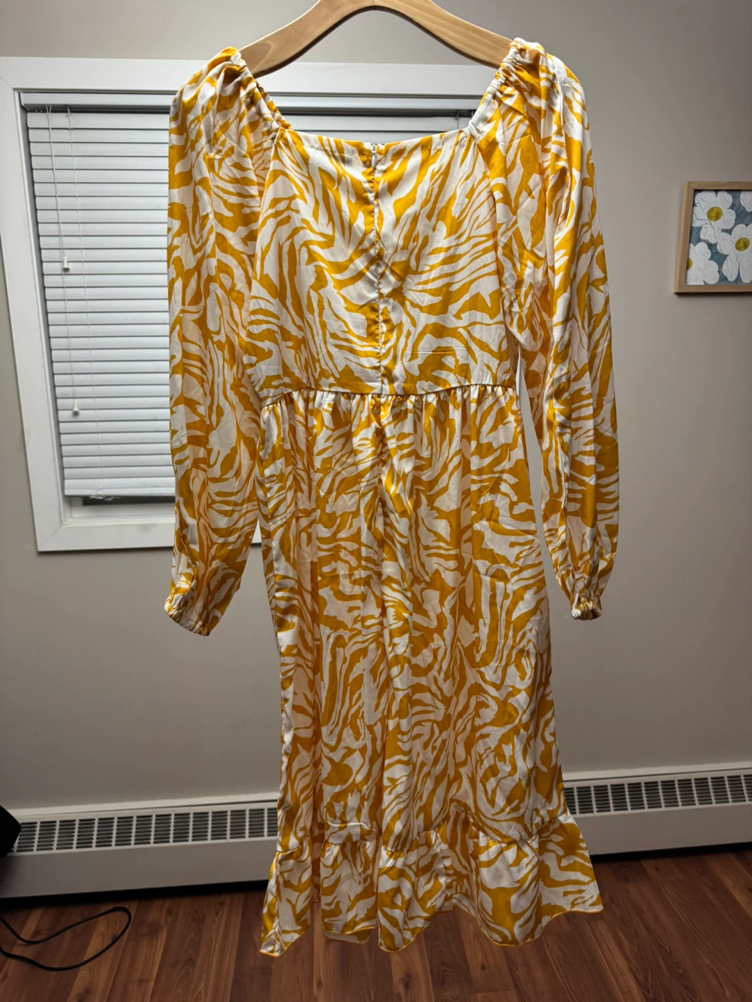 Plus Size Collection Yellow & White Zebra Print Dress - M - photo 2