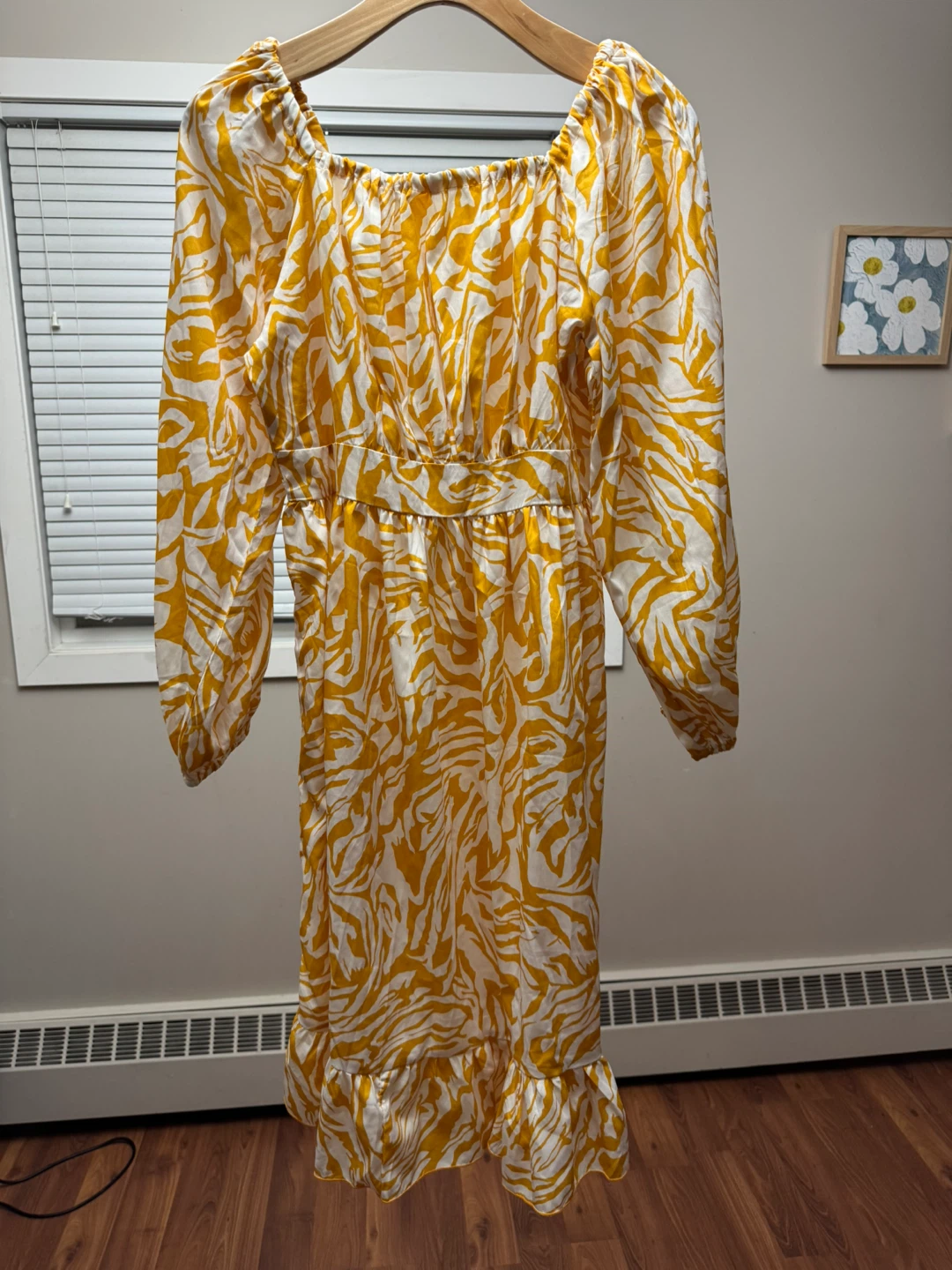 Plus Size Collection Yellow & White Zebra Print Dress - M