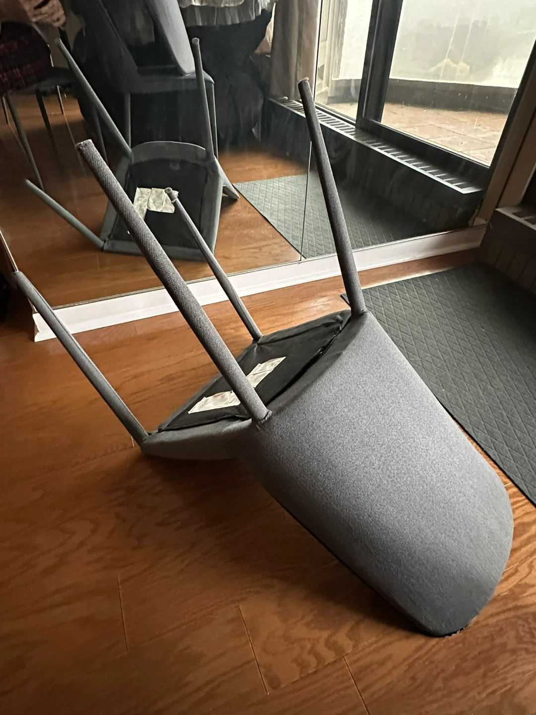 Set of 6 Grey Upholstered Dining Chair Set - photo 5
